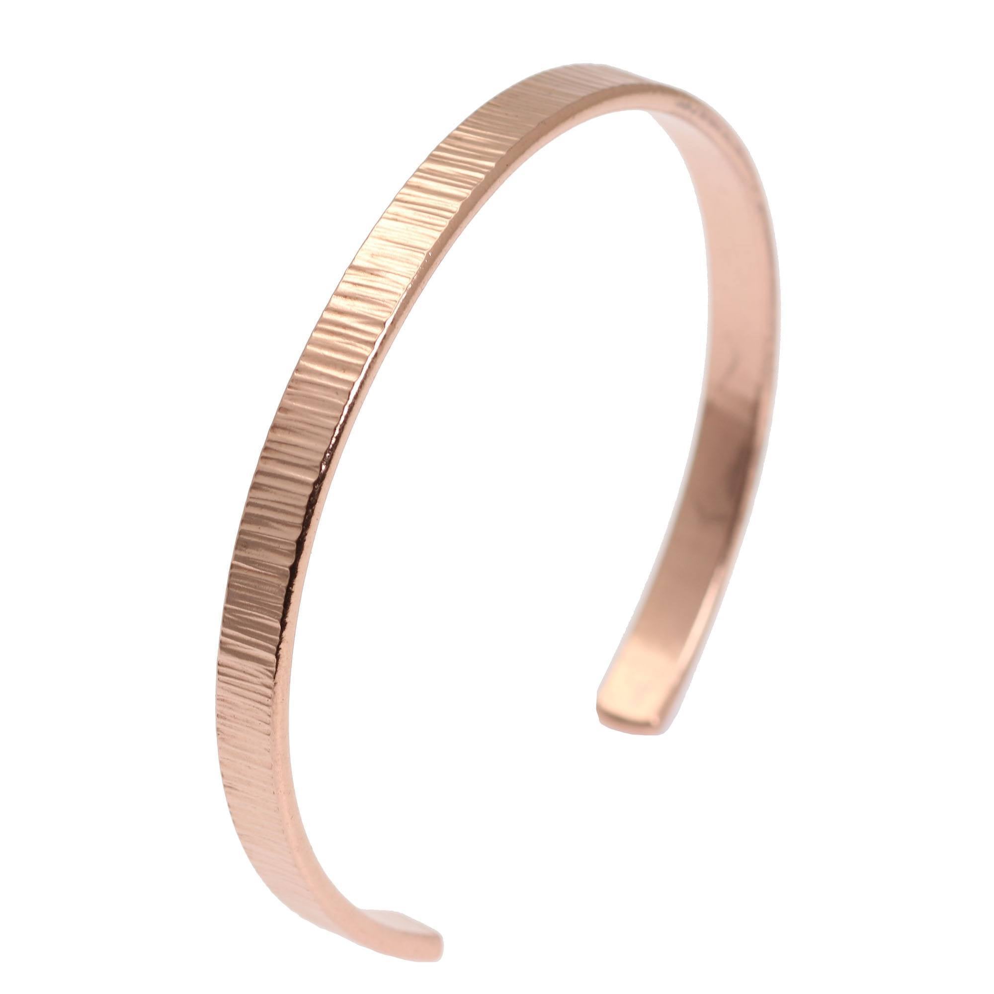 Elegant Thin Chased Copper Cuff Bracelet for Women - Boho Chic Handmade Jewelry for Everyday Wear & Special Occasions