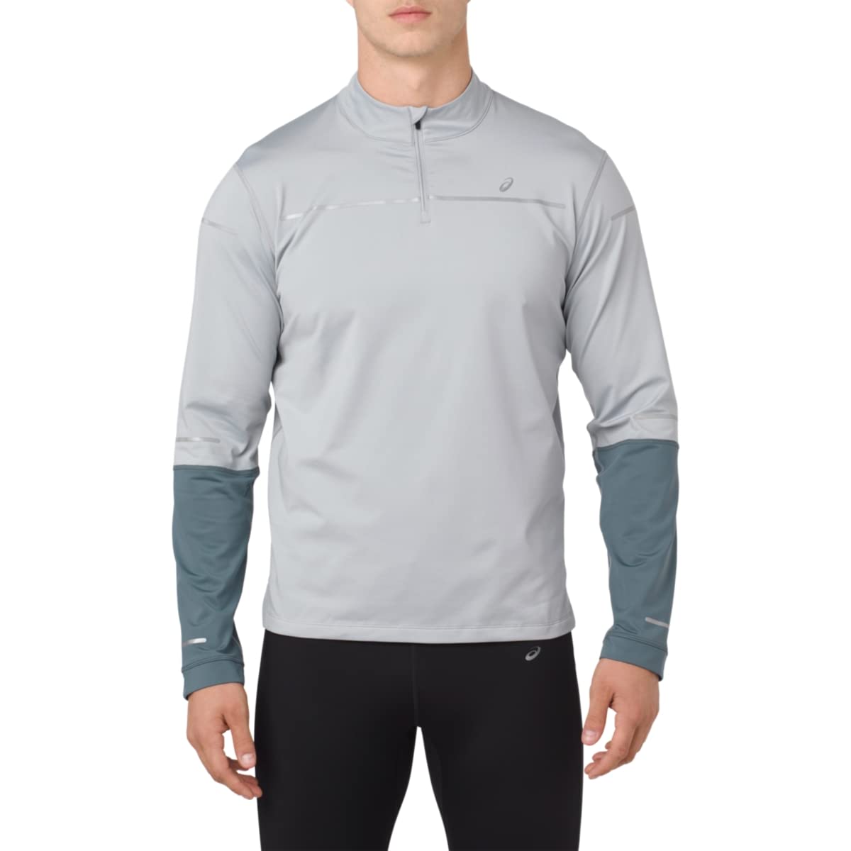 ASICS Men's Lite-Show Long Sleeve 1/2 Zip Running Shirt - Reflective Performance Top for Night Running & Outdoor Sports