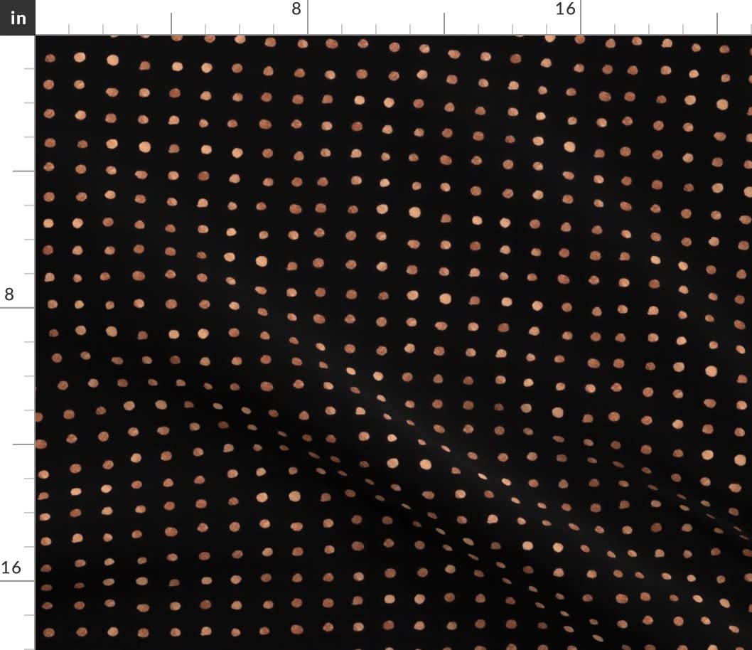 Copper Grid Dots Printed Cotton Poplin Fabric by The Yard - Premium Spoonflower Fabric for Sewing, Quilting, Dressmaking & DIY Crafts - Perfect for Home Decor, Apparel & Fashion Projects