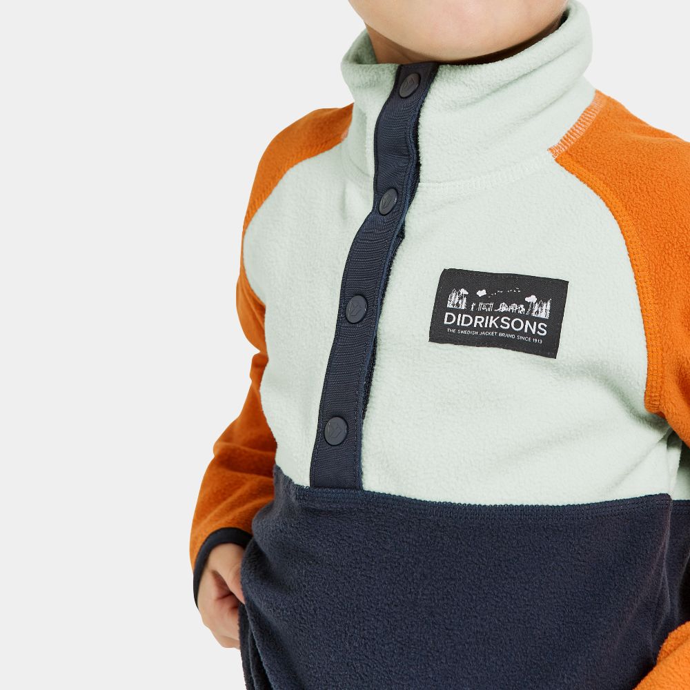 Didriksons Monte Half Button Kids Fleece Jacket - Navy Blue - Warm & Cozy Winter Outerwear for Boys & Girls - Perfect for School, Playdates & Outdoor Adventures