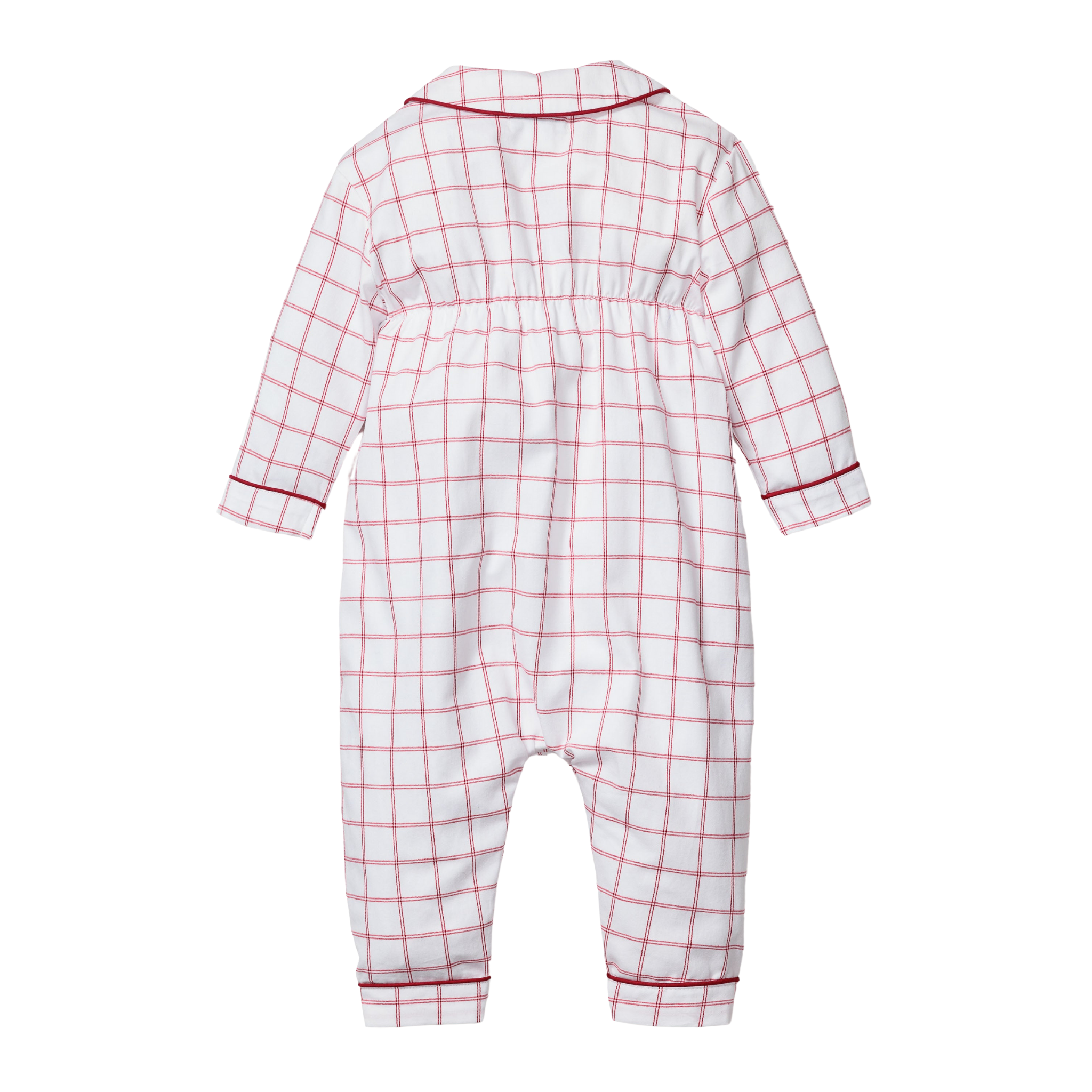 Baby's Twill Cambridge Romper in Garnet Tattersall - Soft Cotton Infant Jumpsuit for Boys & Girls | Perfect for Playtime, Photo Shoots & Special Occasions