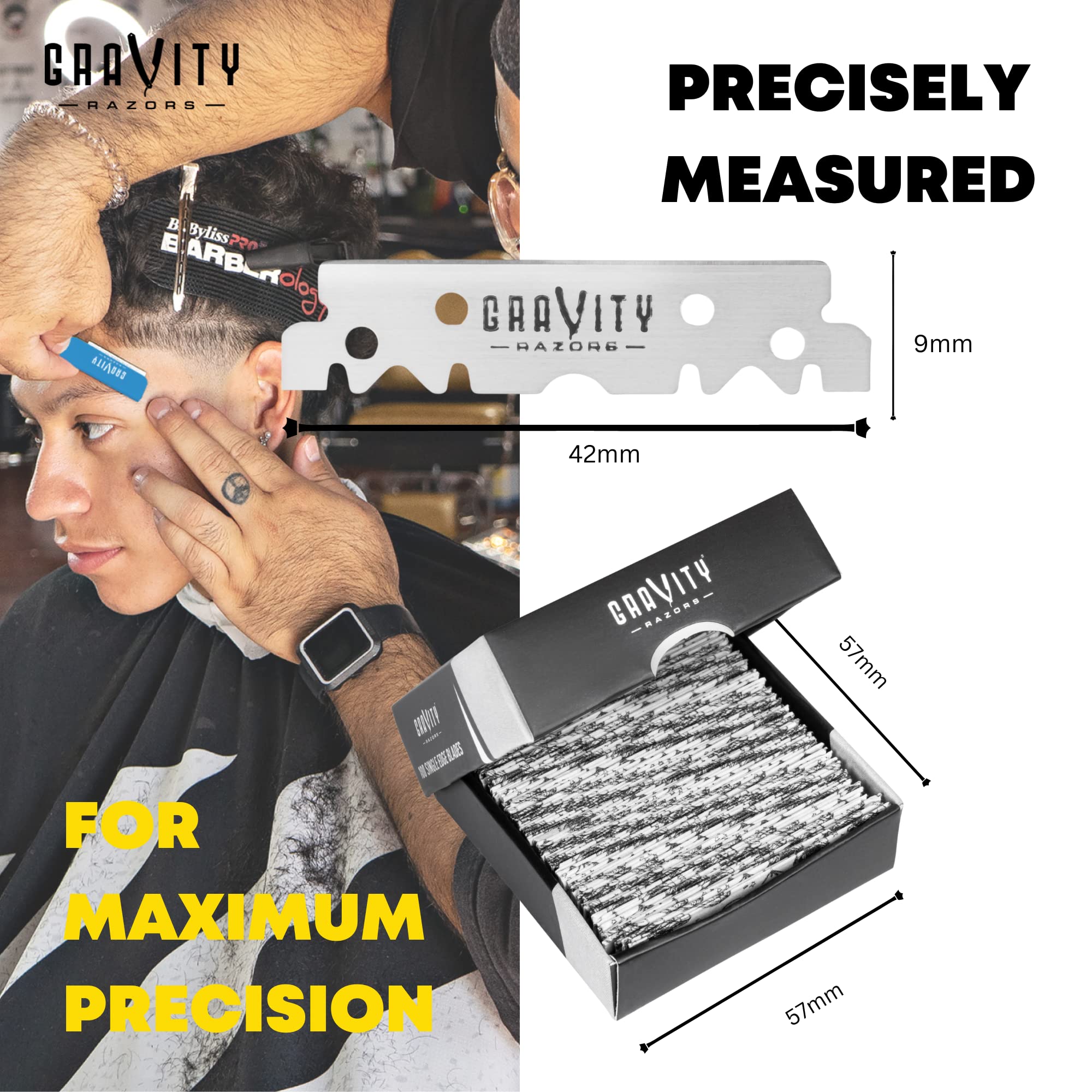 Premium Stainless Steel Single Edge Razor Blades - 100 Pack Swedish Steel Blades for Safety Razors & Straight Edge Shaving - Smooth Shave for Men & Women - Ideal for Home, Travel & Barber Shop Use