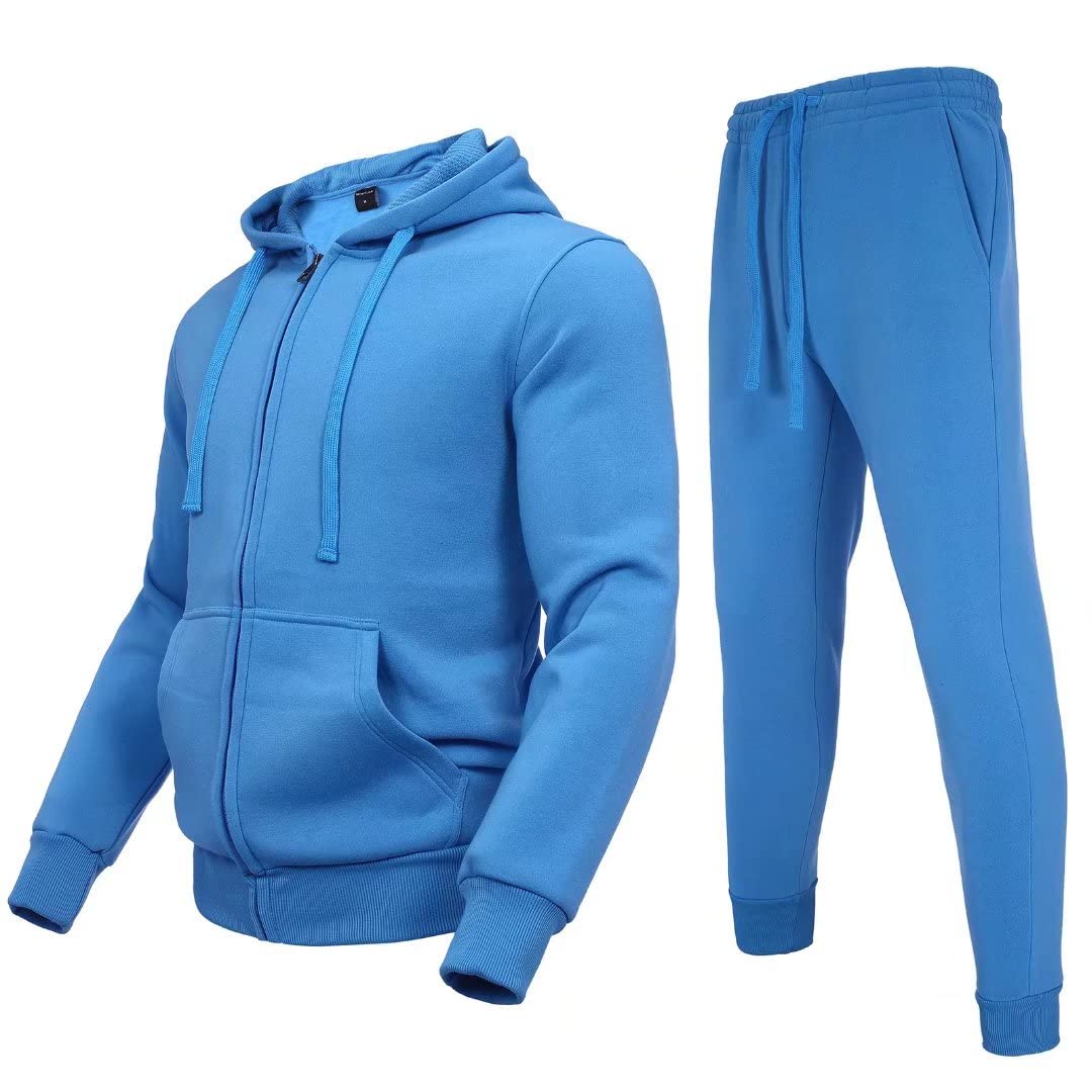 Zusmen Men's Tracksuit 2-Piece Set - Stylish Track Jacket & Pants for Casual Wear, Gym, and Outdoor Activities