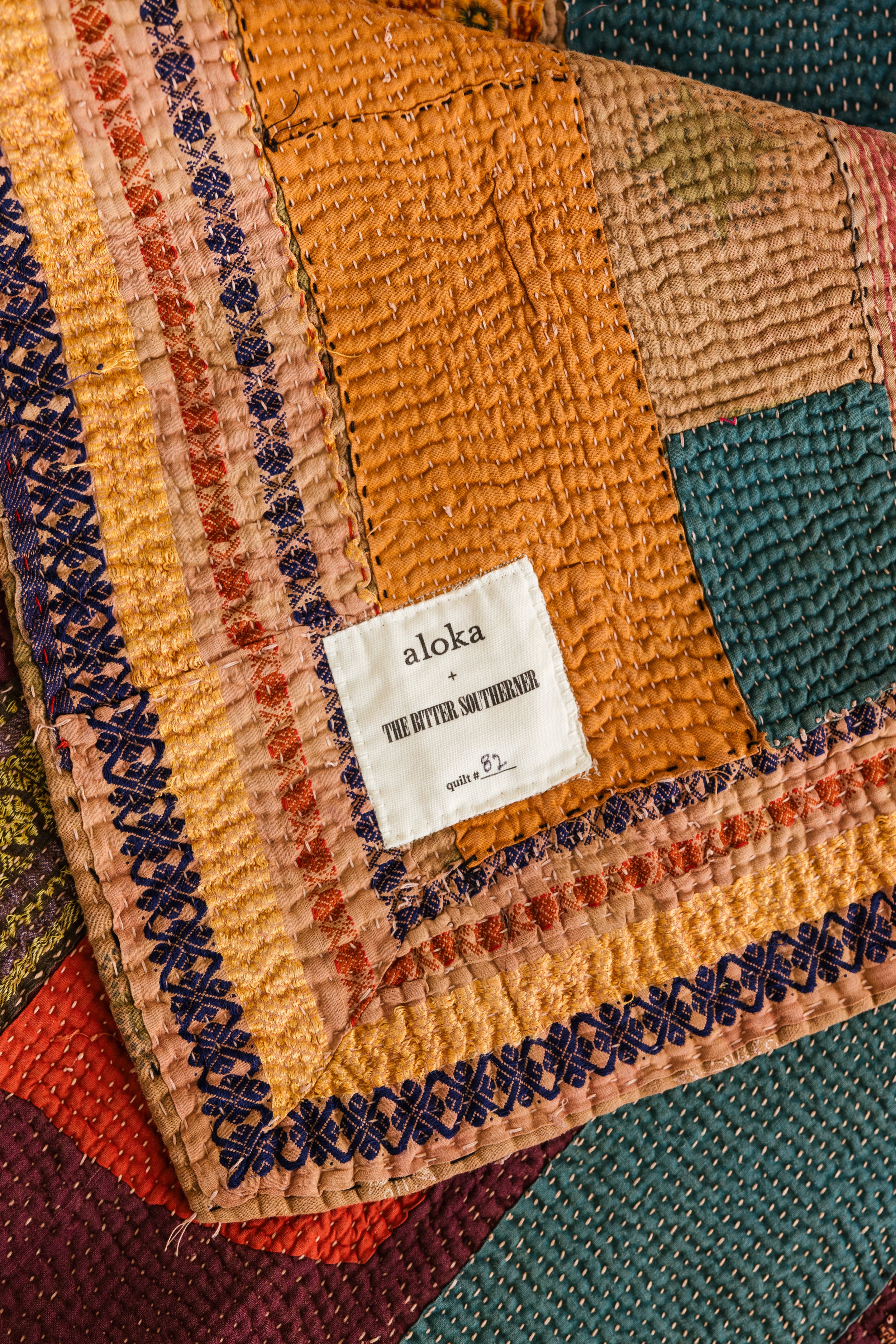Aloka + BS Quilt #82 - Premium Handmade Patchwork Quilt for Bed, Sofa & Decor - Cozy Home & Gift Idea for Christmas, Wedding & Housewarming