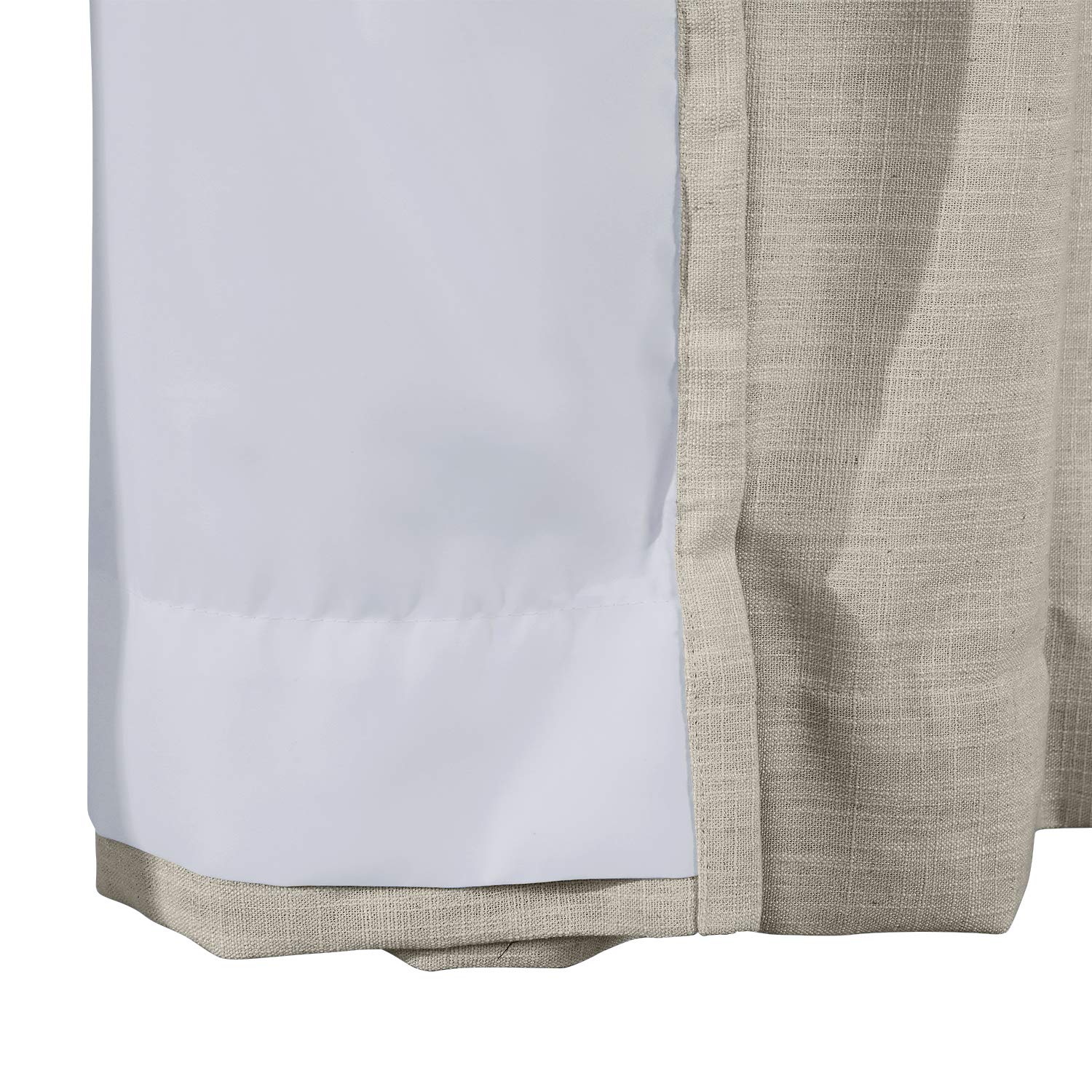 ChadMade 100W x 96L Inch Linen Blackout Curtain Panel - 4-in-1 Header with Rod Pocket, Flat Hooks, Back Tab & Hook Belt - Burlywood (1 Panel) for Bedroom, Living Room & Home Theater Light Blocking