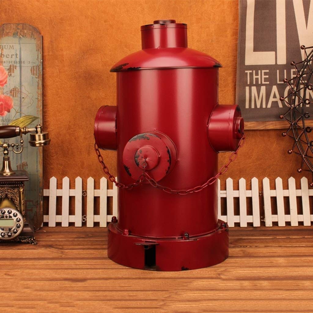 MGEM Retro Hydrant-Shaped Trash Can - Decorative Garbage Bin for Restaurant, Bar & Living Room - Durable Indoor Waste Container (Red) - Perfect for Home Decor, Office & Commercial Spaces