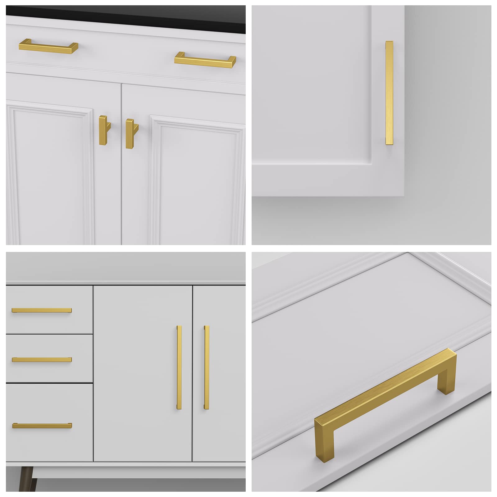 30 Pack Gold Cabinet Drawer Pulls 12-3/5 Inch - Brushed Brass Handles for Kitchen Cabinets, Dressers & Furniture - Modern Hardware for Home Renovation & DIY Projects