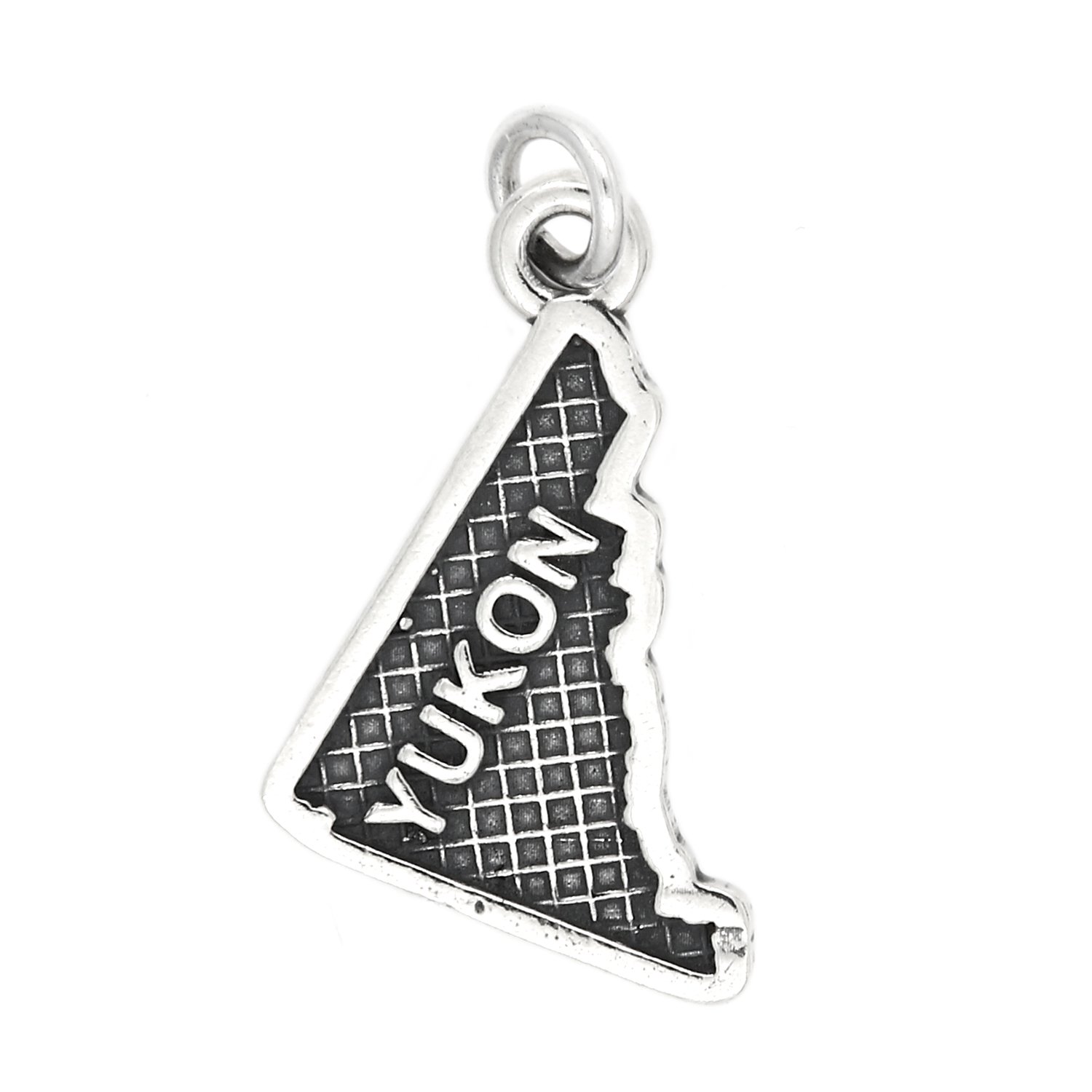 Sterling Silver Oxidized Yukon Canada Travel Charm Pendant - Perfect for Necklaces, Bracelets & Souvenirs | Adventure Jewelry for Travel Lovers & Collectors