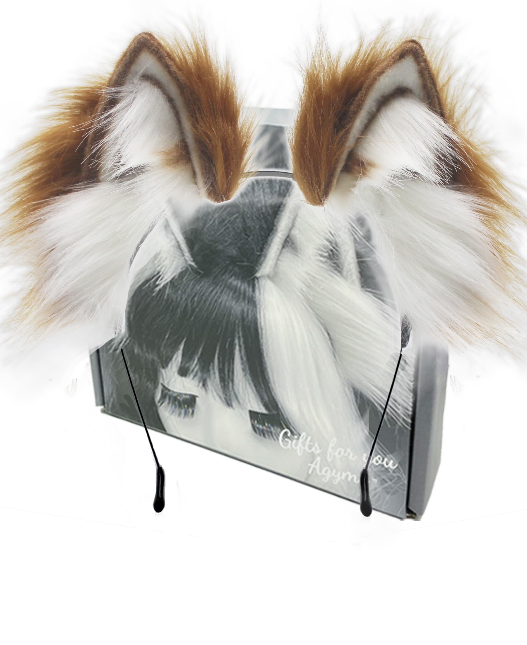 Handmade Wolf Ears Headband with Gift Box - Fox Animal Ears Costume Accessory for Halloween, Cosplay, Party & Dress Up (Perfect for Halloween Costumes, Cosplay Events, Themed Parties and Photo Shoots)