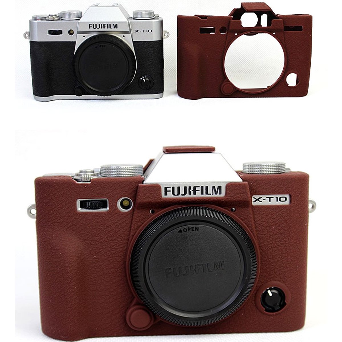 Premium Shockproof Silicone Camera Case for Fujifilm X-T10/X-T10 Digital SLR - Durable Rubber Skin Protector with Anti-Slip Grip (Coffee Brown) - Perfect for Travel, Outdoor Photography & Everyday Camera Protection