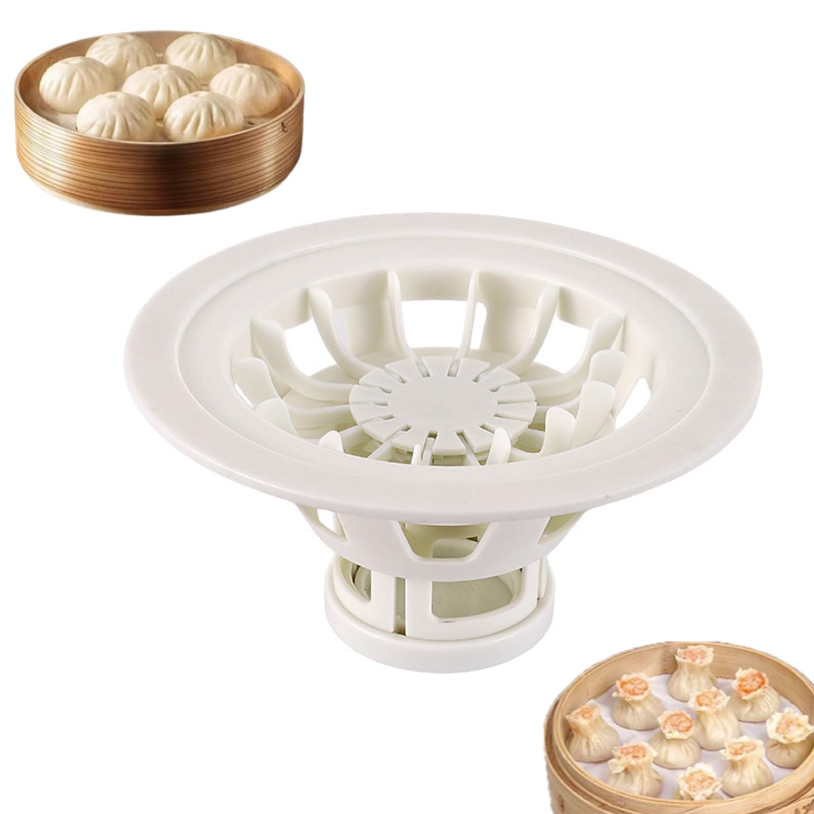 2025 New Siomai Maker & Dumpling Mold - Homemade Bao Buns Molder Kitchen Tool for Beginners | Flower Shaped Bun & Momo Maker | Perfect for Asian Cooking, Meal Prep & Party Snacks (White)