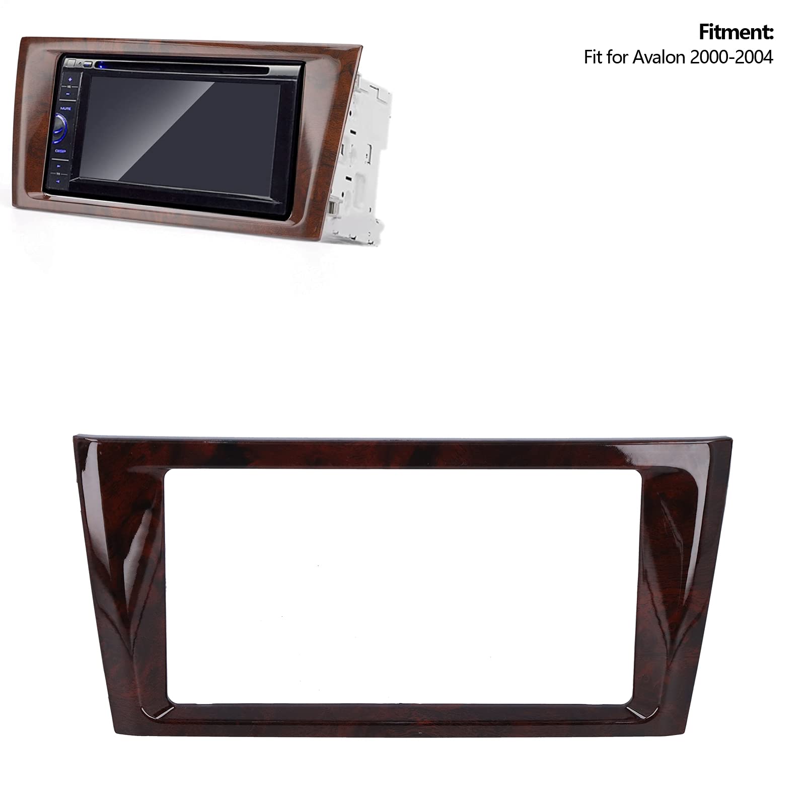 Aramox 2-Din ABS Car Stereo Dash Kit - Universal Radio Fascia Panel Frame for Toyota Avalon 2000-2004 | Perfect for Aftermarket Navigation & Audio System Installation