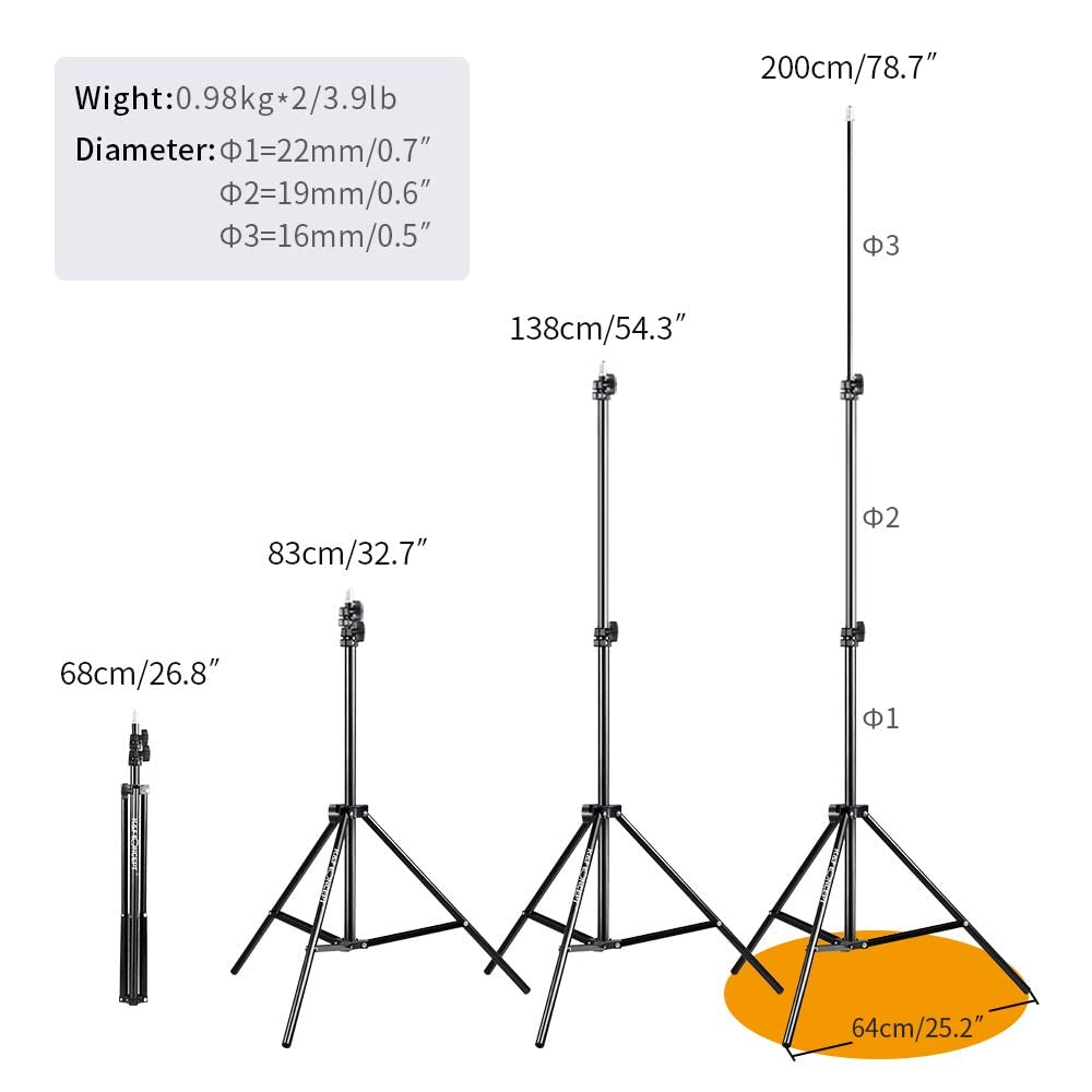 K&F Concept 4 Pack Aluminum Light Stands with Ball Head & Hot Shoe - Professional Photography Equipment for Video, Portrait, Product Shoots - Perfect for Reflectors, Softboxes, Umbrellas & Backdrops - Ideal for Studio, Outdoor & Event Photography