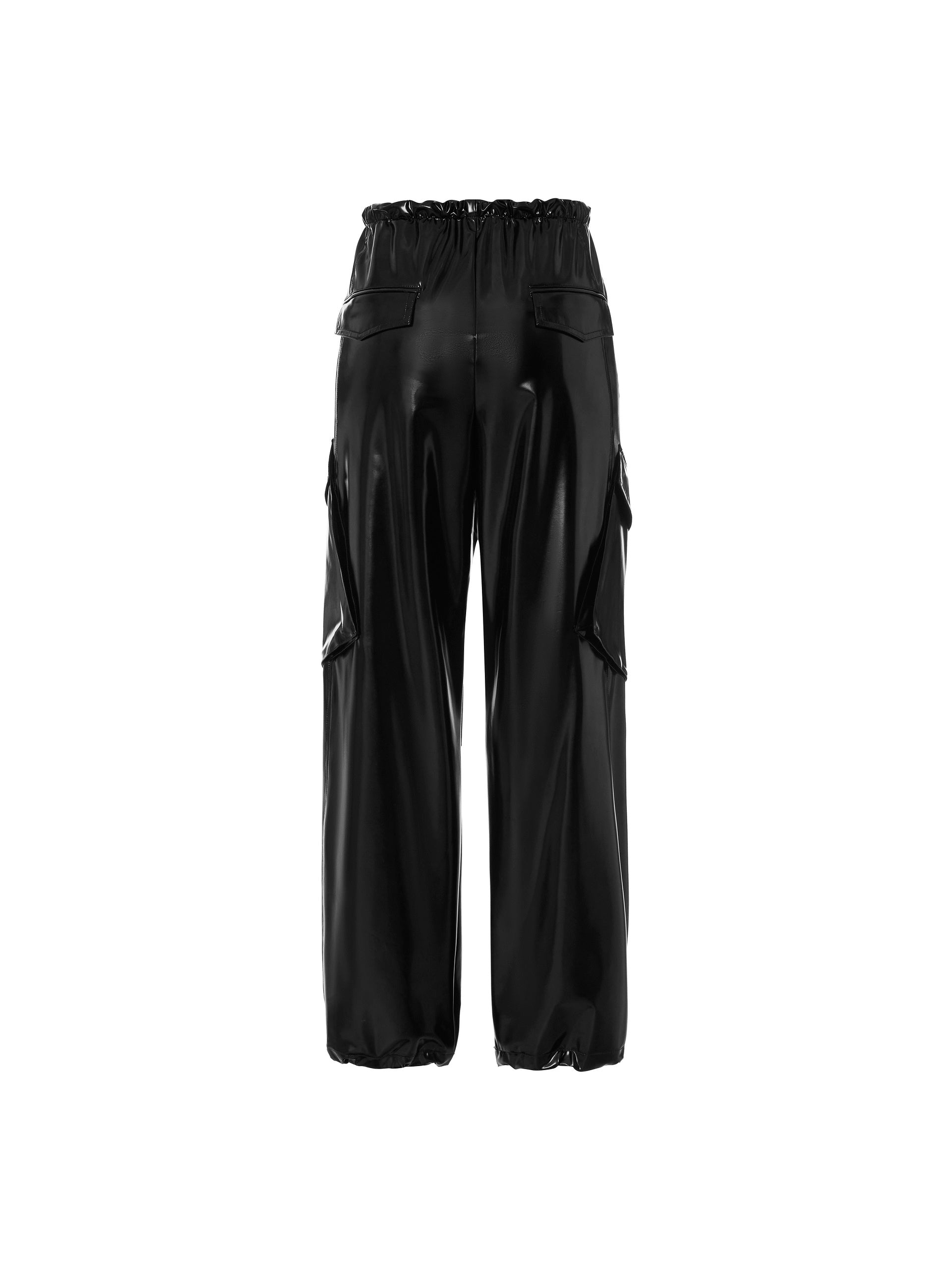 Stylish Glossy Faux Leather Pants for Women - High Waist Stretch Skinny Trousers - Trendy Vegan Leather Leggings for Night Out, Party & Casual Wear