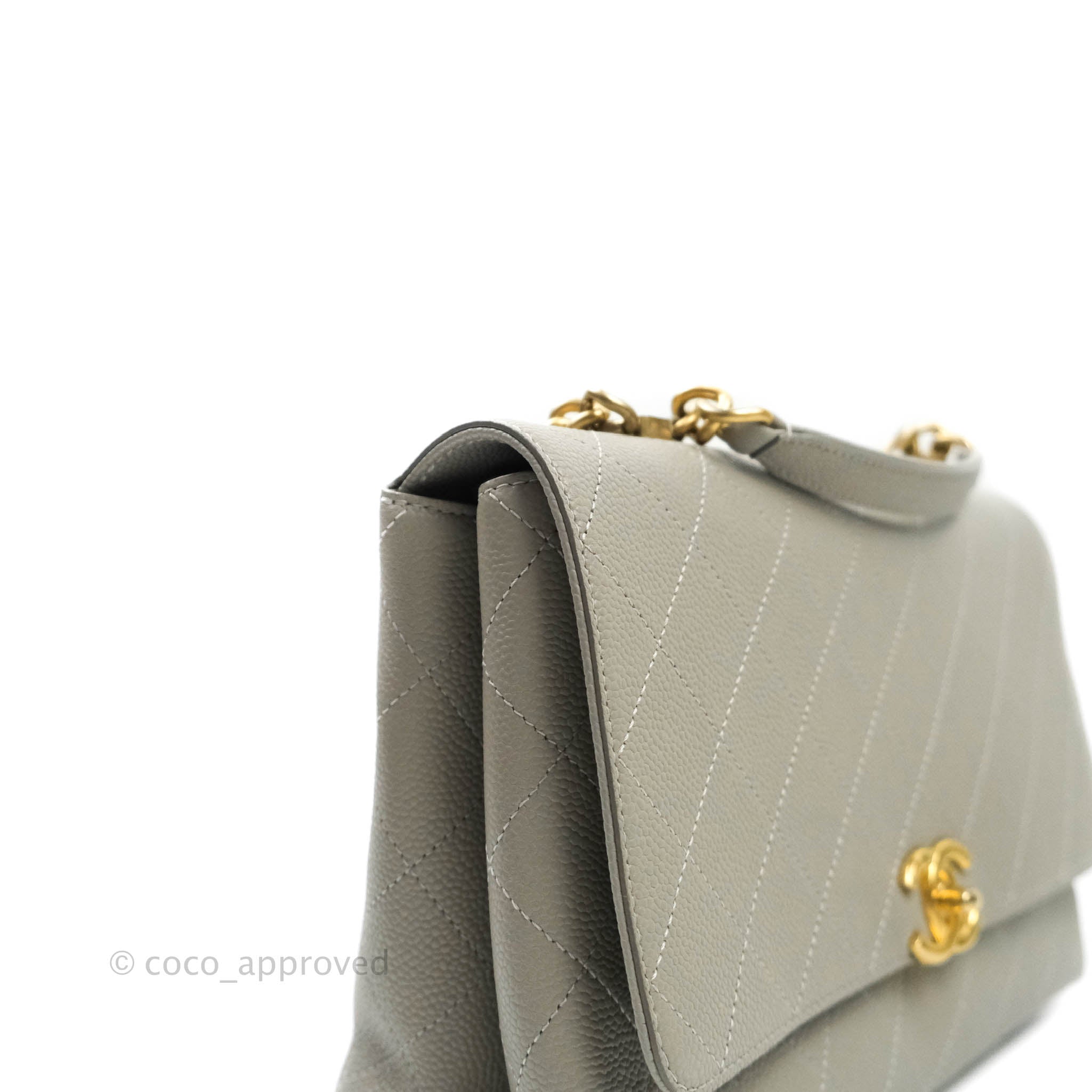 Chanel Chic Affinity Medium Grained Calfskin Grey Handbag with Aged Gold Hardware - Perfect for Work, Travel & Luxury Fashion Accessories