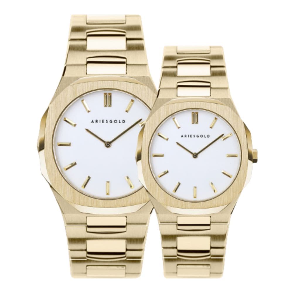 Aries Gold Couple's Watch - Limited Edition Luxury Timepiece for Men & Women - Perfect for Anniversaries, Weddings & Romantic Gifts