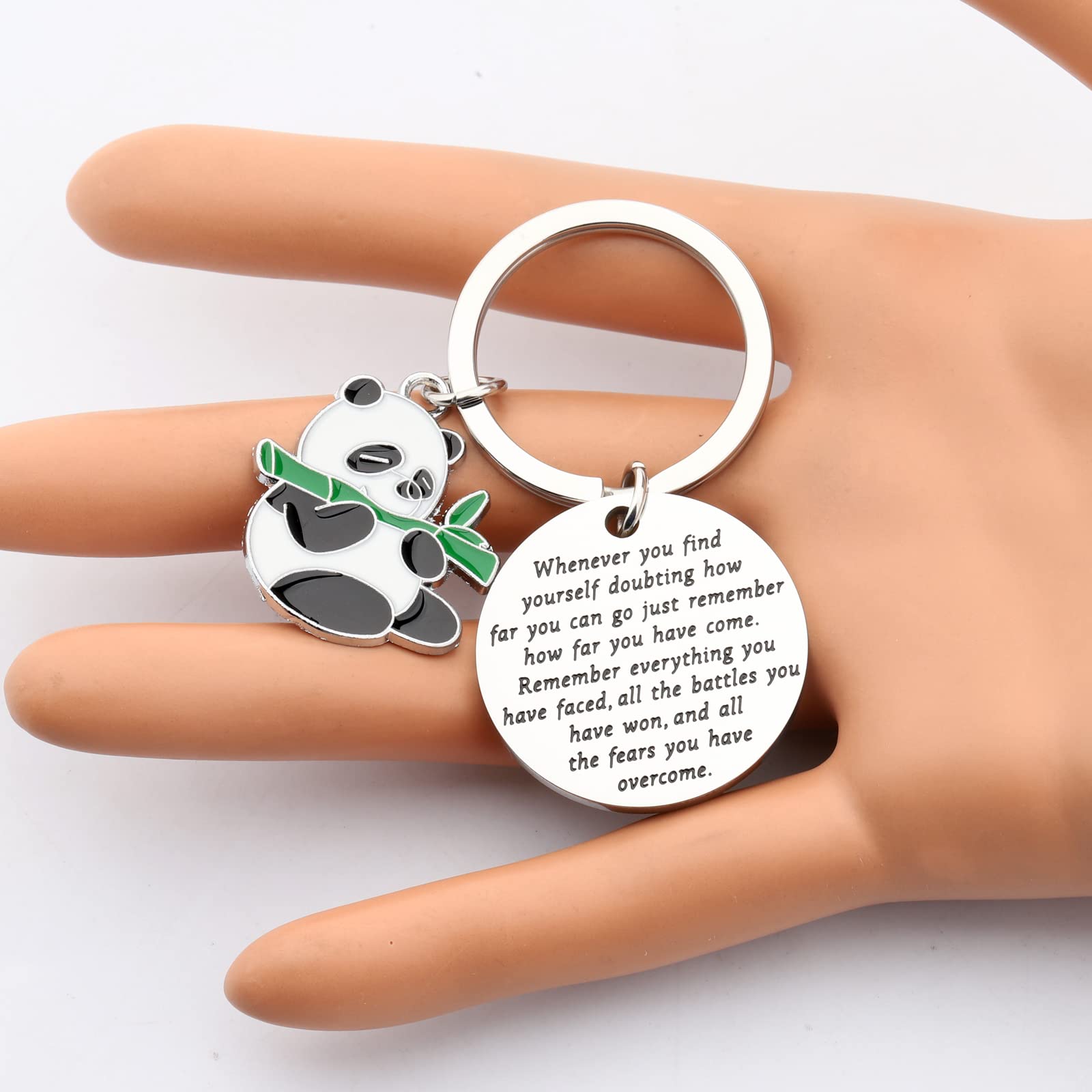 Funny Panda Keychain - Cute Panda Bear Keyring for Women & Girls - Inspirational Gift for Friends, Family & Coworkers - Perfect for Backpacks, Purses & Keychains