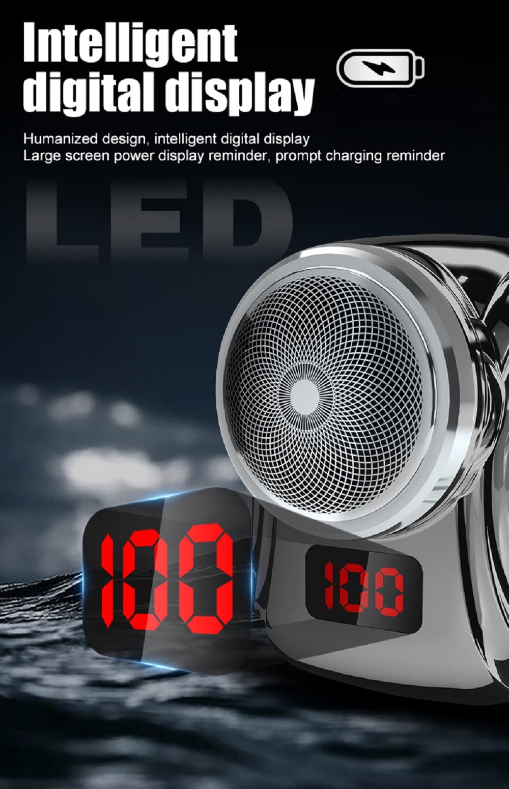 arVin Mini Electric Shaver for Men - Portable Wet/Dry Face Shaver with LED Display, IPX7 Waterproof & USB-C Rechargeable - Compact Travel Razor for Home, Office and On-The-Go Grooming