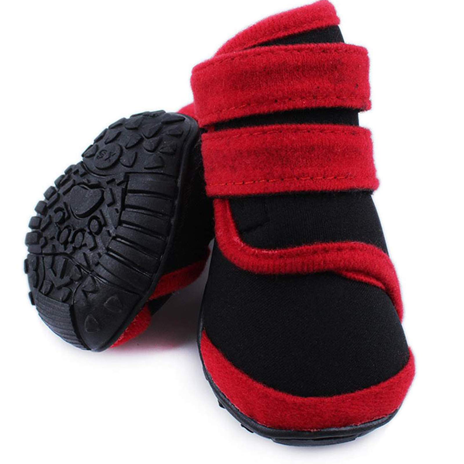Waterproof Dog Boots Set of 4 - Non-Slip Pet Shoes with Adjustable Strap for Small, Medium & Large Dogs | Warm, Durable Snow Booties for Winter Walks & Outdoor Adventures