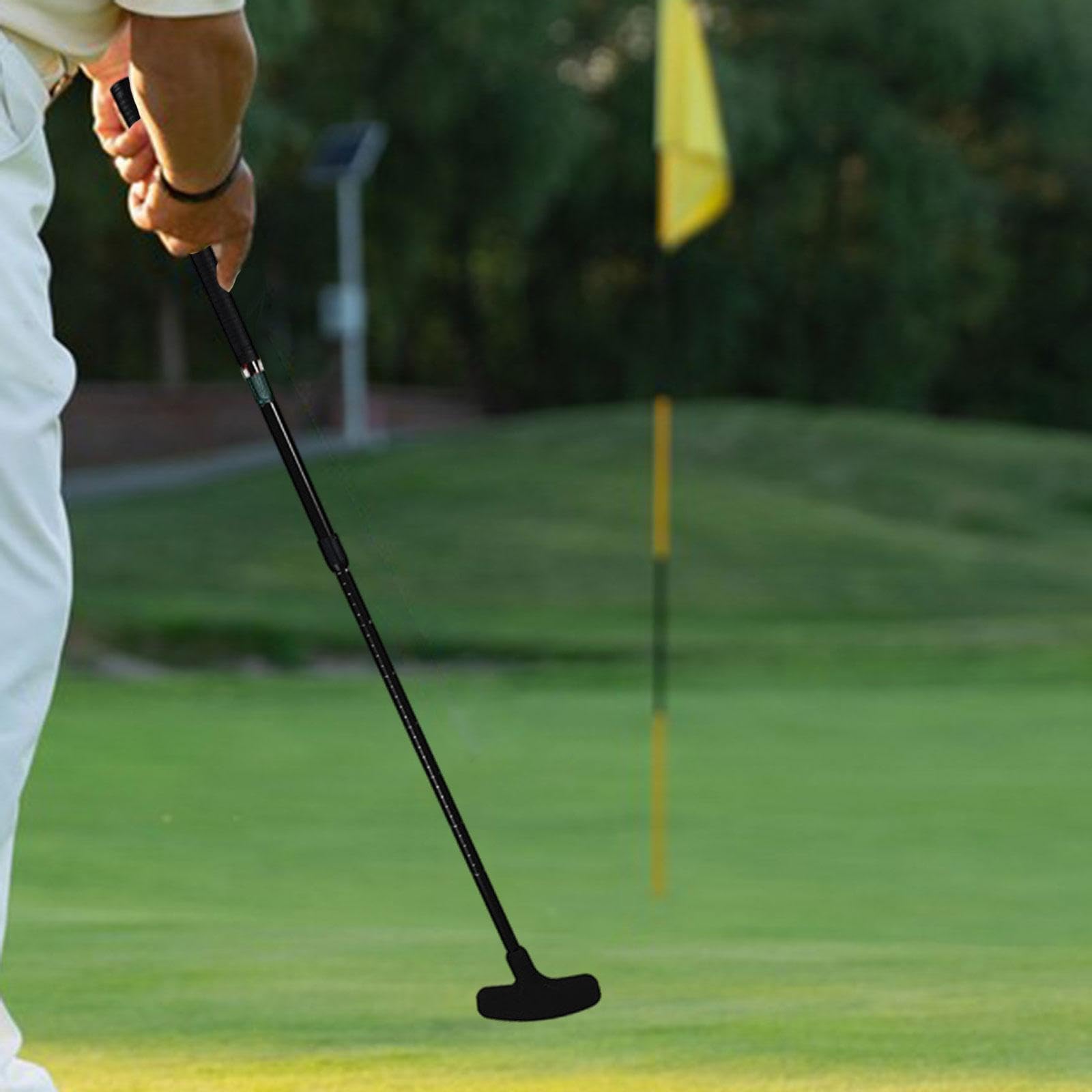 Kowaku Retractable Golf Putter - Adjustable Aluminum Alloy 2-Sided Mini Golf Club for Indoor/Outdoor Practice, Travel & Office - Perfect for Backyard, Garden & Office Putting Practice (Black)