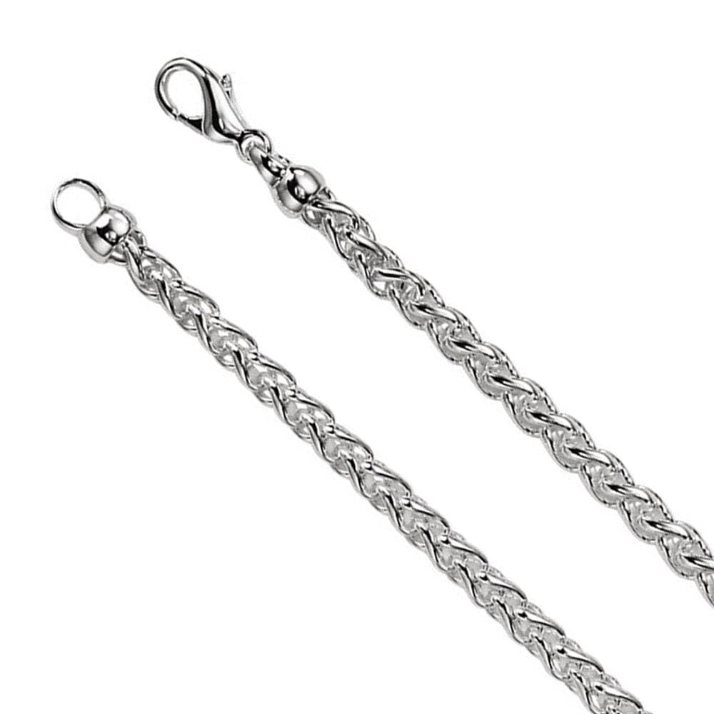4mm Sterling Silver Wheat Chain Necklace - Elegant & Durable for Daily Wear