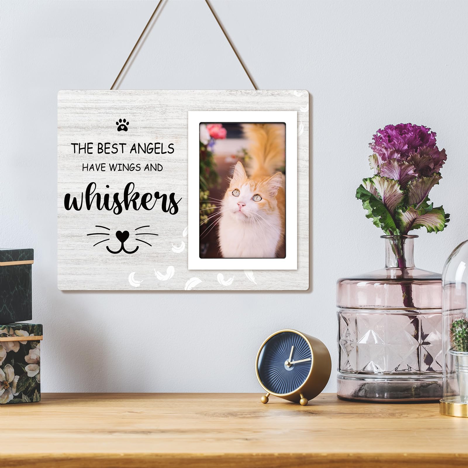 Cat Memorial Gifts - Sympathy Picture Frame for Lost Pets, 4x6 Photo Holder for Cat Loss - Thoughtful Gift for Women & Families | Perfect for Pet Memorial Displays & Comforting Bereaved Owners
