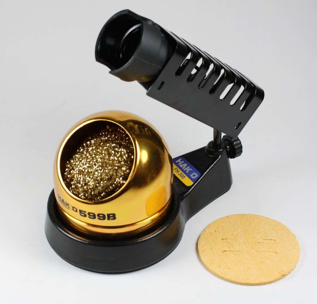 Hakko FH-300 Professional Soldering Iron Stand with 599B Sponge - Heat-Resistant & Stable Holder for Electronics Repair, DIY Projects, and Circuit Board Work