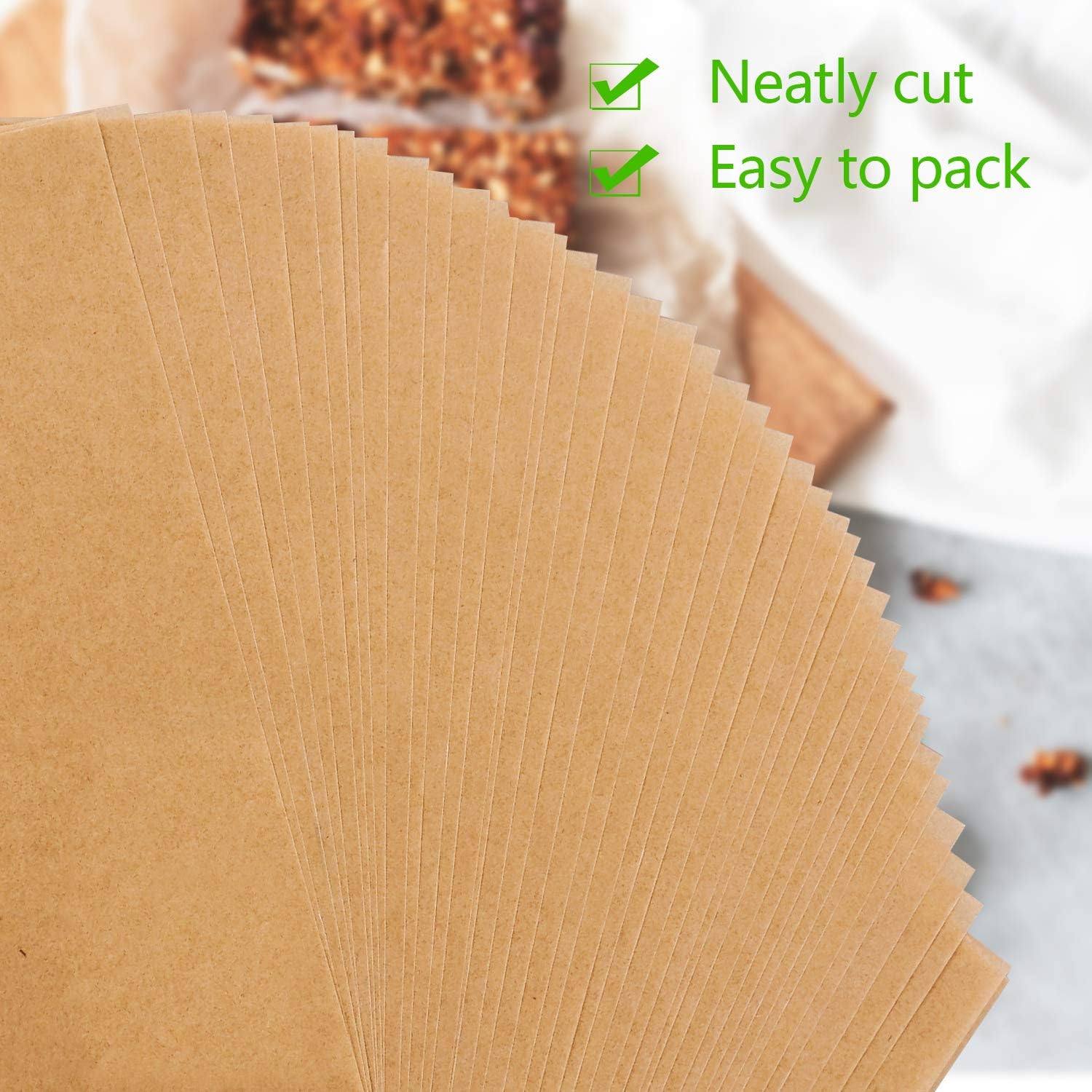QYH 300 Pcs Unbleached Precut Parchment Paper Sheets 8x12 Inches - Non-Stick Baking Paper for Cookies, Air Fryer, Oven, Grilling & Cooking - Perfect for Home Baking, Meal Prep & Restaurant Use