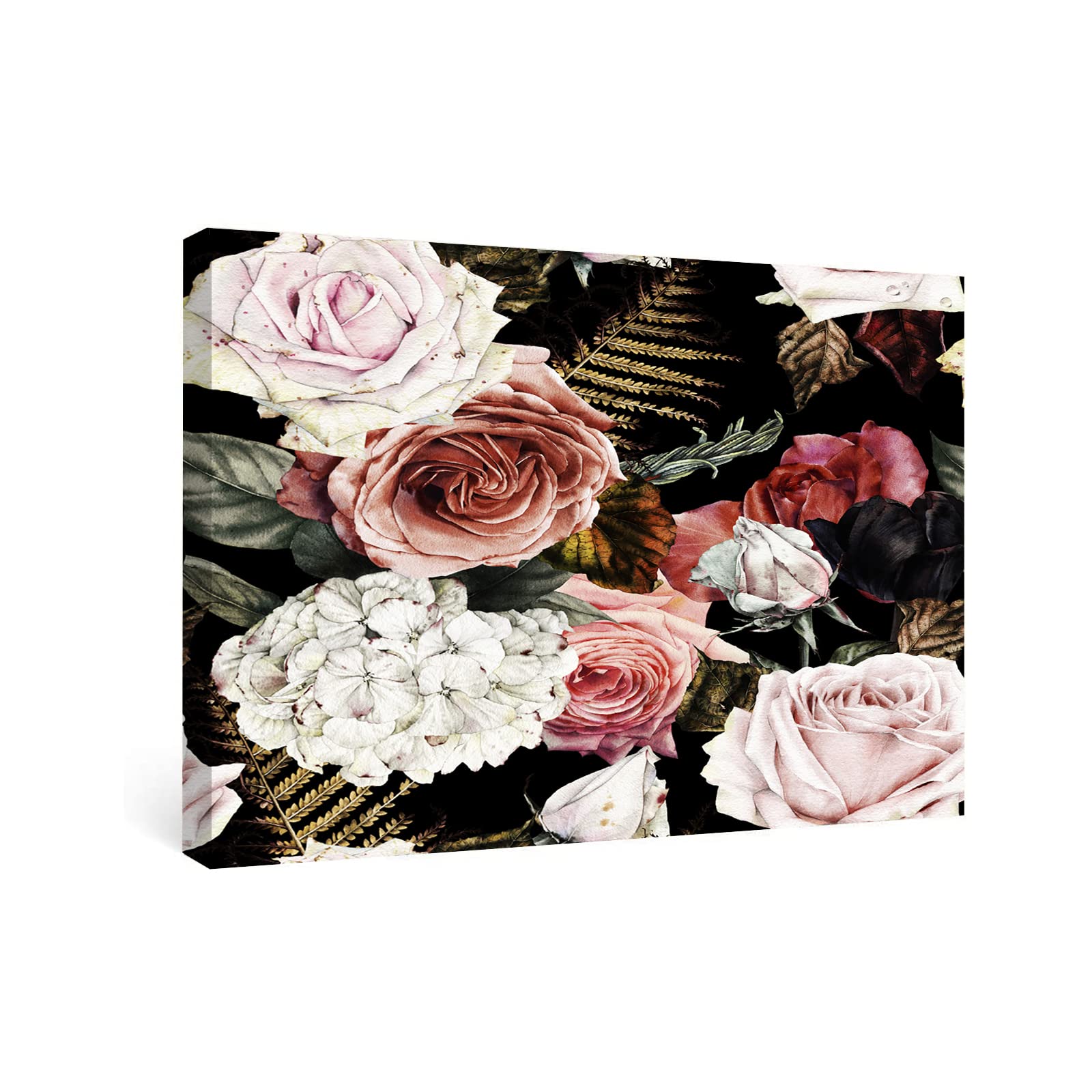 Tropical Floral Wall Art Canvas - Farmhouse Decor for Living Room & Kitchen - 8x12 Inch Framed