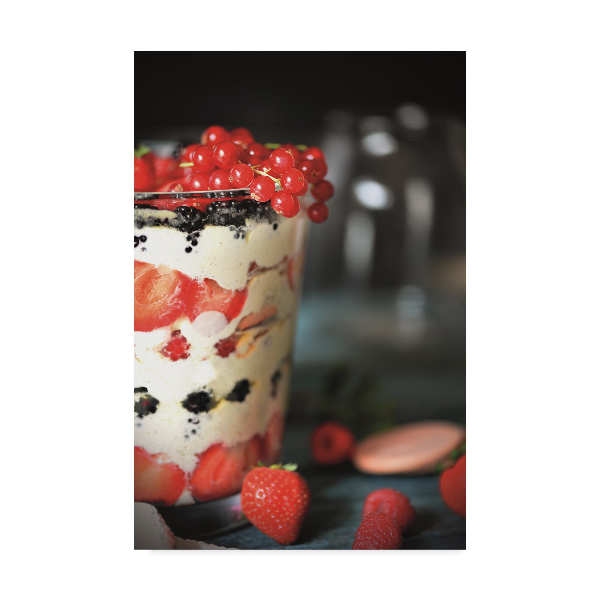 Red Fruit Trifle by Christine Sainte-Laudy - 30x47 Inch Wall Art Canvas Print - Perfect for Kitchen, Dining Room & Home Decor