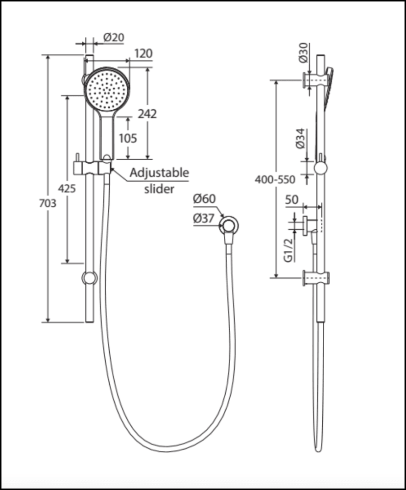 FIENZA Kaya Rail Shower System in Brushed Nickel Finish 444109BN - Modern Bathroom Upgrade for Spa-Like Shower Experience