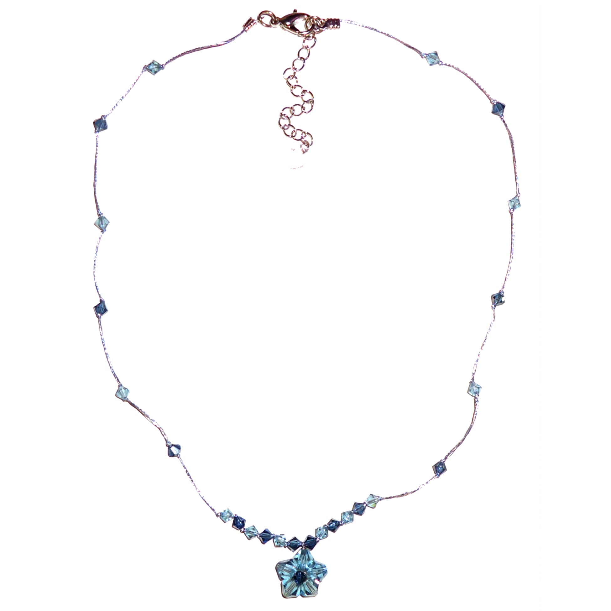 Elegant Crystal Flower Necklace for Women - Stylish Denim Jewelry Gift for Her - Perfect for Parties, Weddings & Everyday Wear