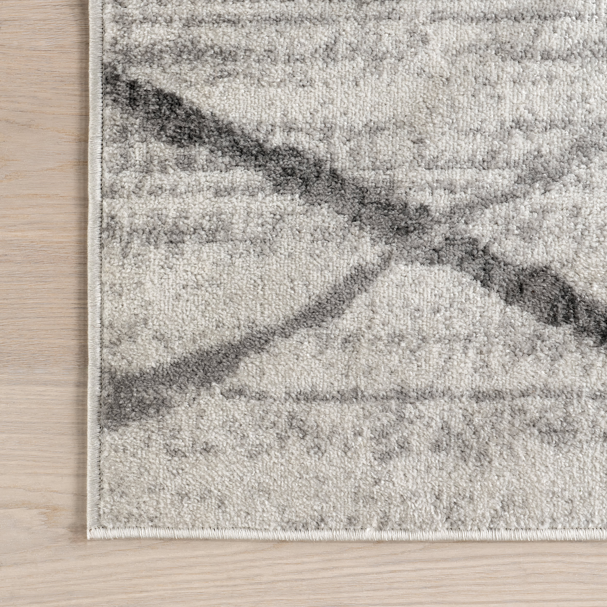 Broken Lattice Pattern Area Rug - Soft Grey Modern Floor Carpet for Living Room, Bedroom & Office Decor