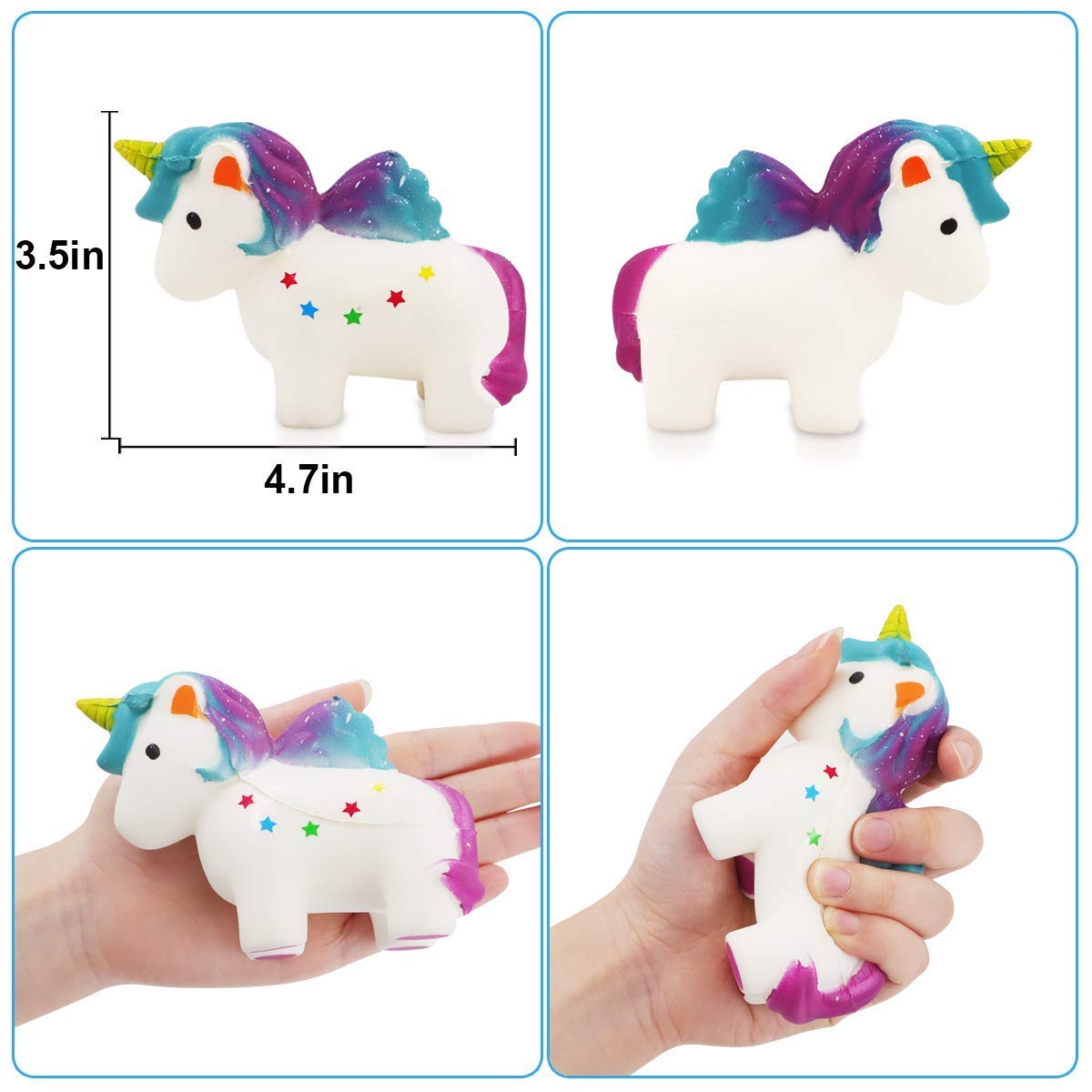 Unicorn Squishy Toys - 6 Pack Kawaii Scented Squishies for Girls Birthday Party Favors & Easter Gifts