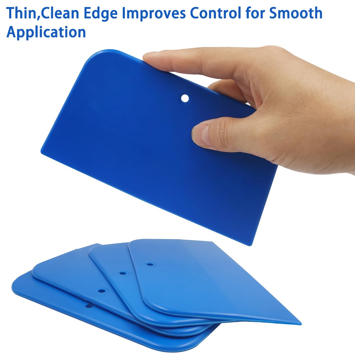 10-Piece 6-Inch Plastic Body Filler Spreader Set - Reusable Automotive Putty & Paint Applicators for Fillers, Glazes, Caulks - Perfect for Car Repairs & DIY Projects (Blue)