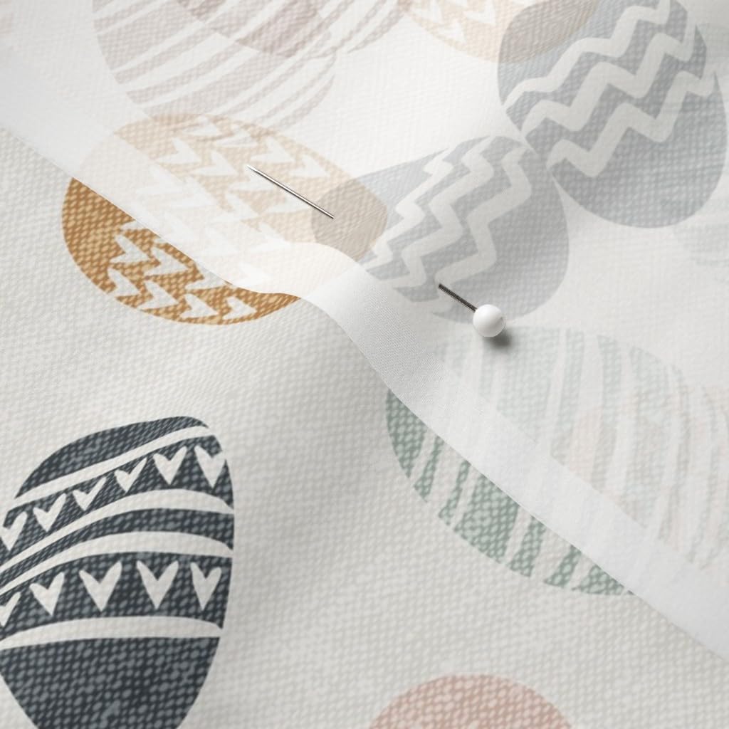 Easter Egg Printed Chiffon Fabric - Natural Beige Pastel Egg Design Fat Quarter for Sewing Dresses, Fashion Apparel & Home Decor | Perfect for DIY Easter Crafts, Spring Decorations & Quilting Projects