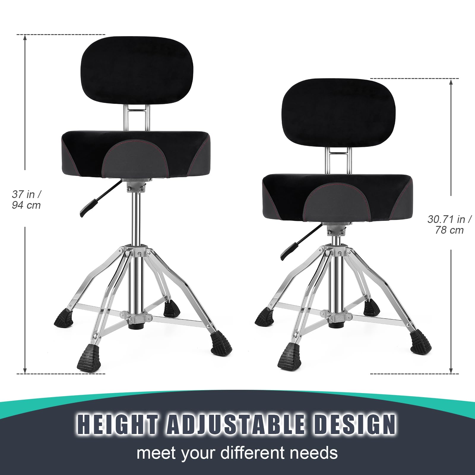 Premium Hydraulic Drum Throne with Backrest - 4.7