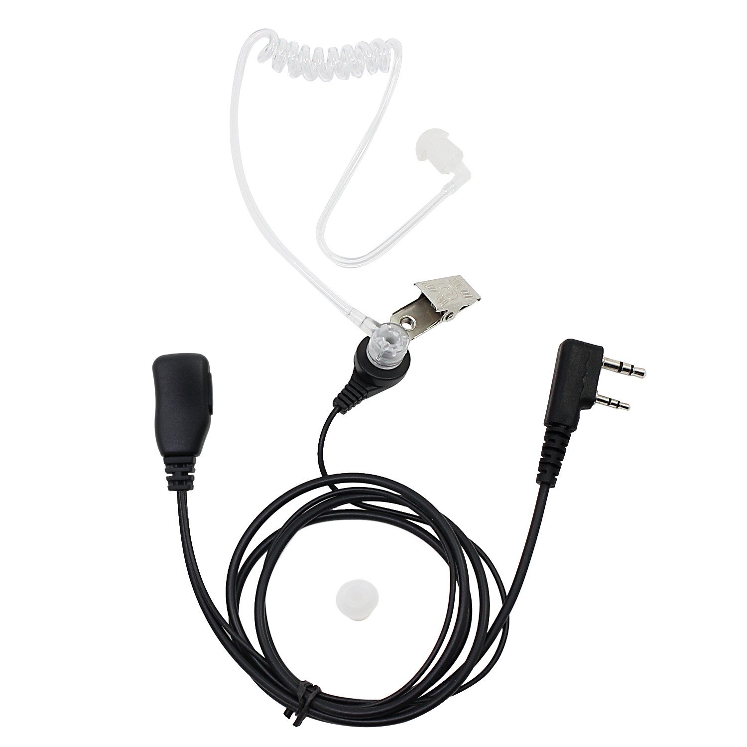 abcGoodefg 2-Pack Two Way Radio Earpiece Headset with PTT Mic - 2 Pin Covert Acoustic Tube Walkie Headset Compatible with Kenwood, Puxing, Wouxun, Baofeng Walkie Talkie, UV5R, 888S, Retevis - Ideal for Security, Construction, and Outdoor Adventures