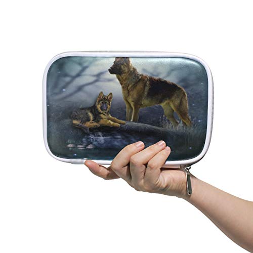 ILEEY Wolf Dog Pencil Case - Large Capacity Cosmetic Bag for School, Travel & Makeup Organizer | Cute Animal-Themed Pencil Pouch for Kids, Teens & Adults | Perfect for Backpack, Office & Daily Use