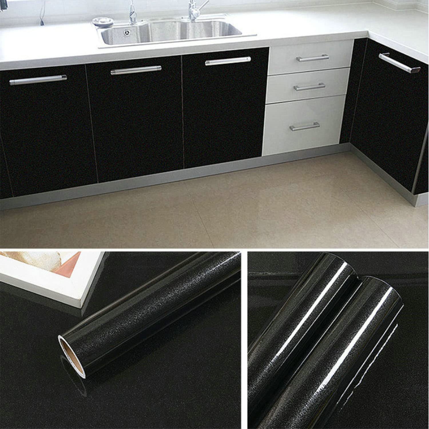 Glitter Countertop Contact Paper - Peel and Stick Waterproof Self-Adhesive Wallpaper for Kitchen Cabinets, Wardrobe, Furniture - Easy to Clean, Durable Decorative Film (15.8