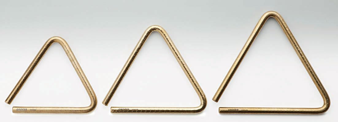 Grover Pro Bronze Pro-Hammered Triangle 8 Inch - Professional Musical Instrument for Orchestras, Bands & Music Classrooms