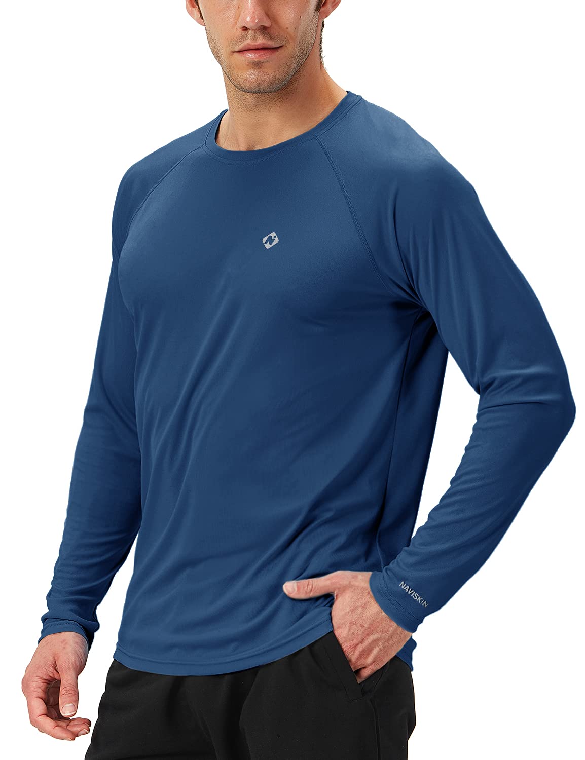 NAVISKIN Men's Rash Guard Shirts UPF 50+ UV Sun Protection - Long Sleeve Swim Shirt for Men, Lightweight Quick Dry Surfing Shirt for Swimming, Beach, Surfing & Outdoor Activities