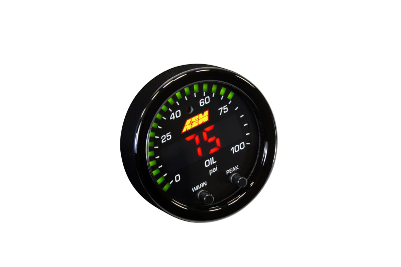 AEM X Series 0-100psi Pressure Gauge Kit - High Accuracy, Durable Performance for Automotive, Industrial & Hydraulic Systems