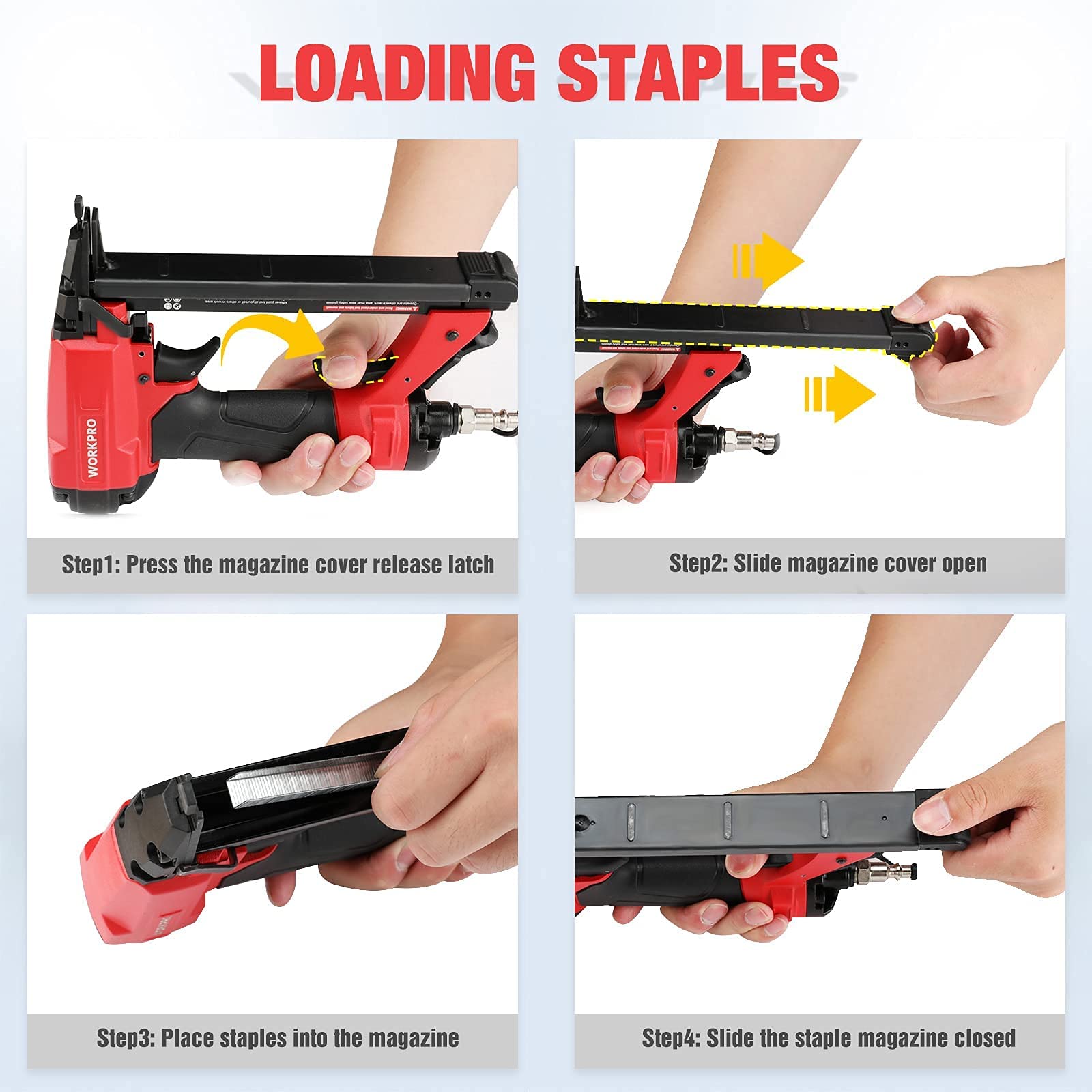 WORKPRO 20 Gauge Pneumatic Staple Gun with 2-Piece 6