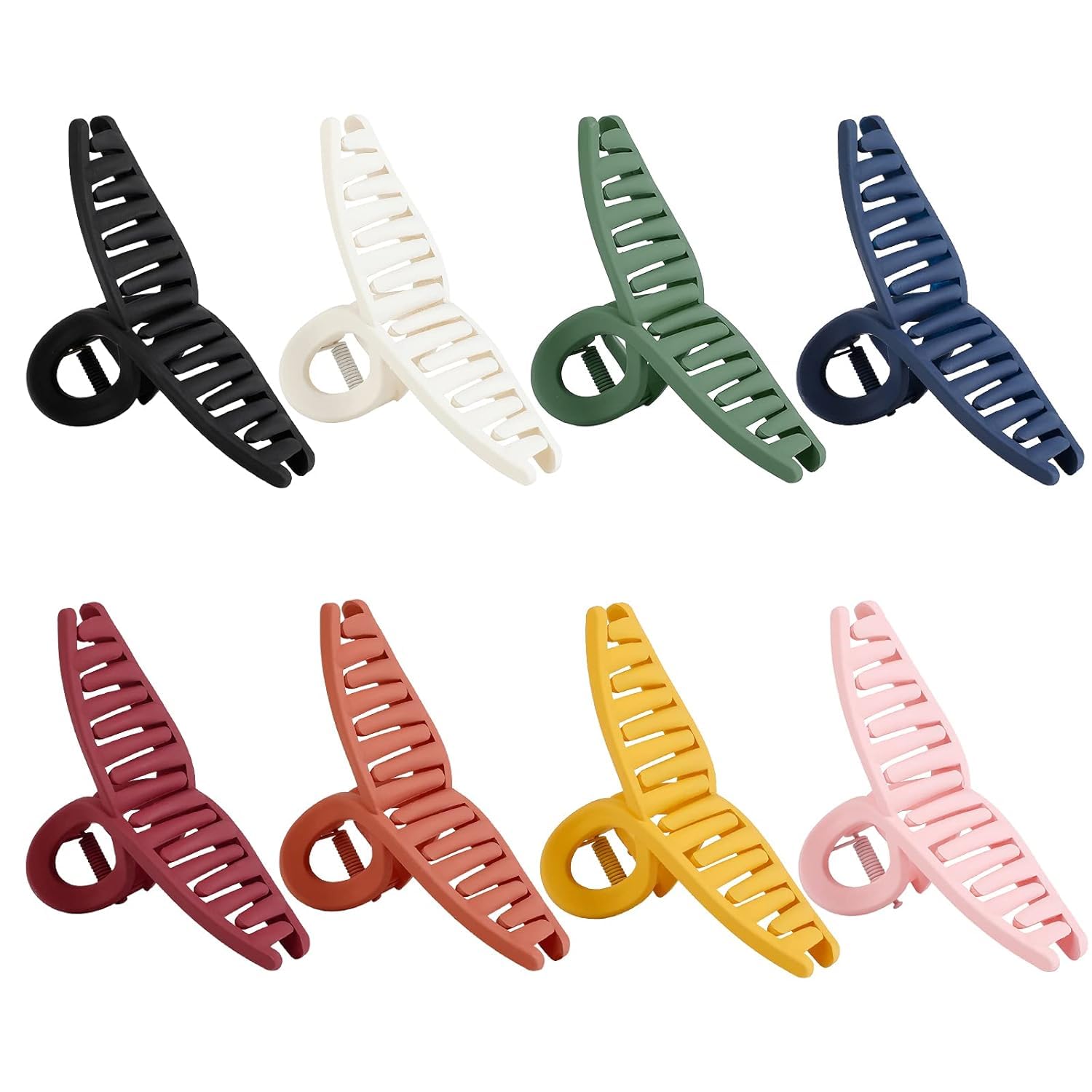 6 Pcs Large Butterfly Hair Claw Clips for Women - Strong Hold Matte Jaw Clips, Non-Slip Banana Claw Hair Accessories for Thin Hair & Styling | Perfect for Updos, Ponytails & Everyday Hairstyles