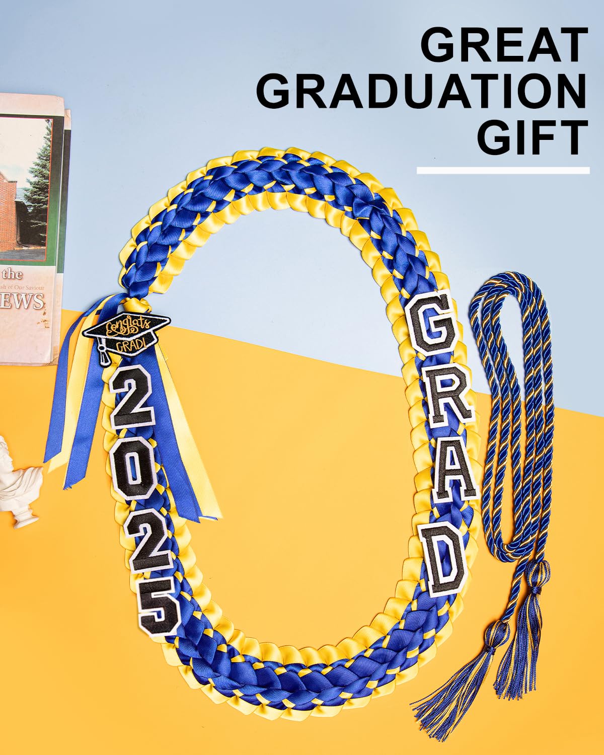 ALKB Graduation Leis with Honor Cord - Class of 2025 Graduation Gifts for Men & Women - Perfect for Commencement Ceremonies, Grad Parties & Photo Props