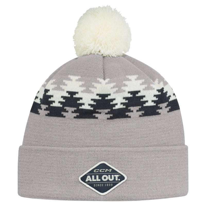 CCM All Outside Pom Knit Beanie - Warm Winter Hat for Men & Women - Perfect for Outdoor Activities, Skiing, and Snowboarding