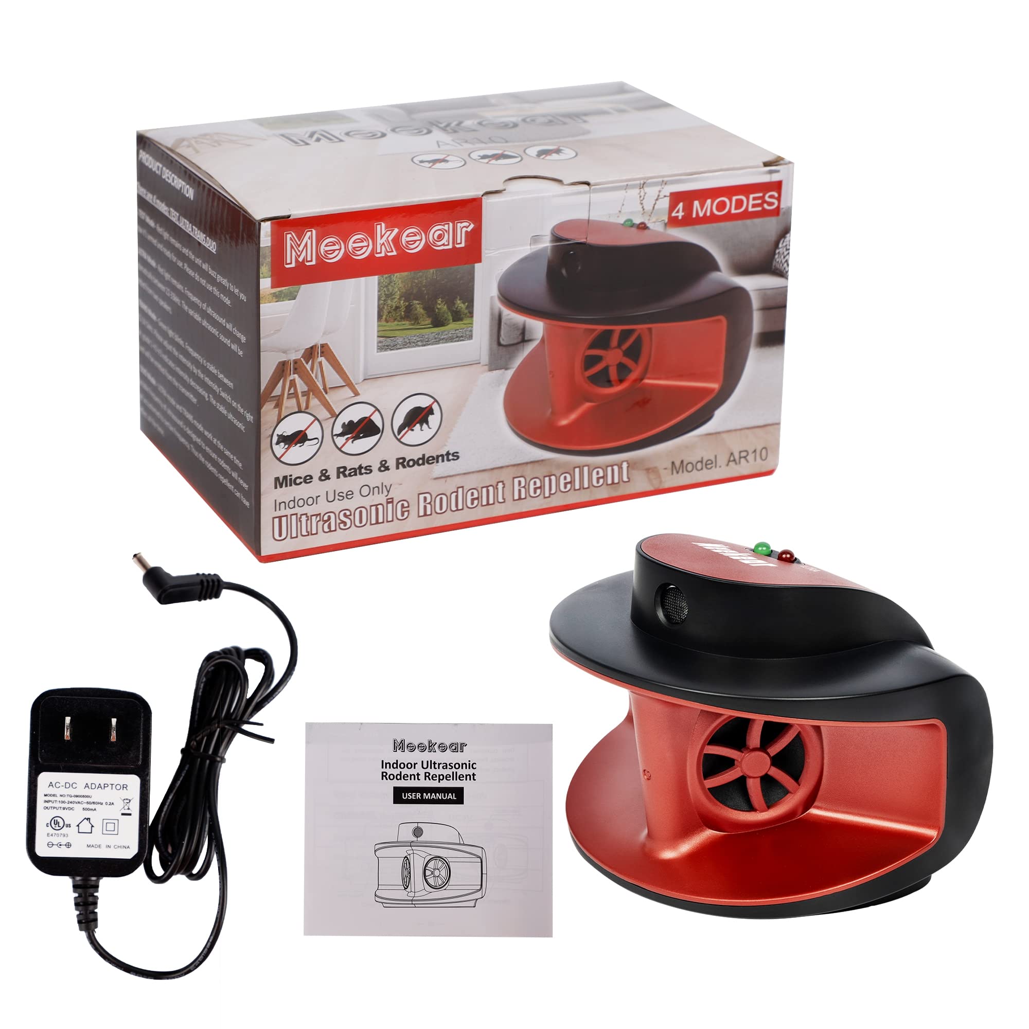 Ultrasonic Mice Repellent - 4-in-1 Electric Pest Control for Rats, Squirrels & Rodents | Plug-in Humane Mouse Deterrent Device | Safe for Humans & Pets | Indoor Use Only | Perfect for Homes, Garages & Basements
