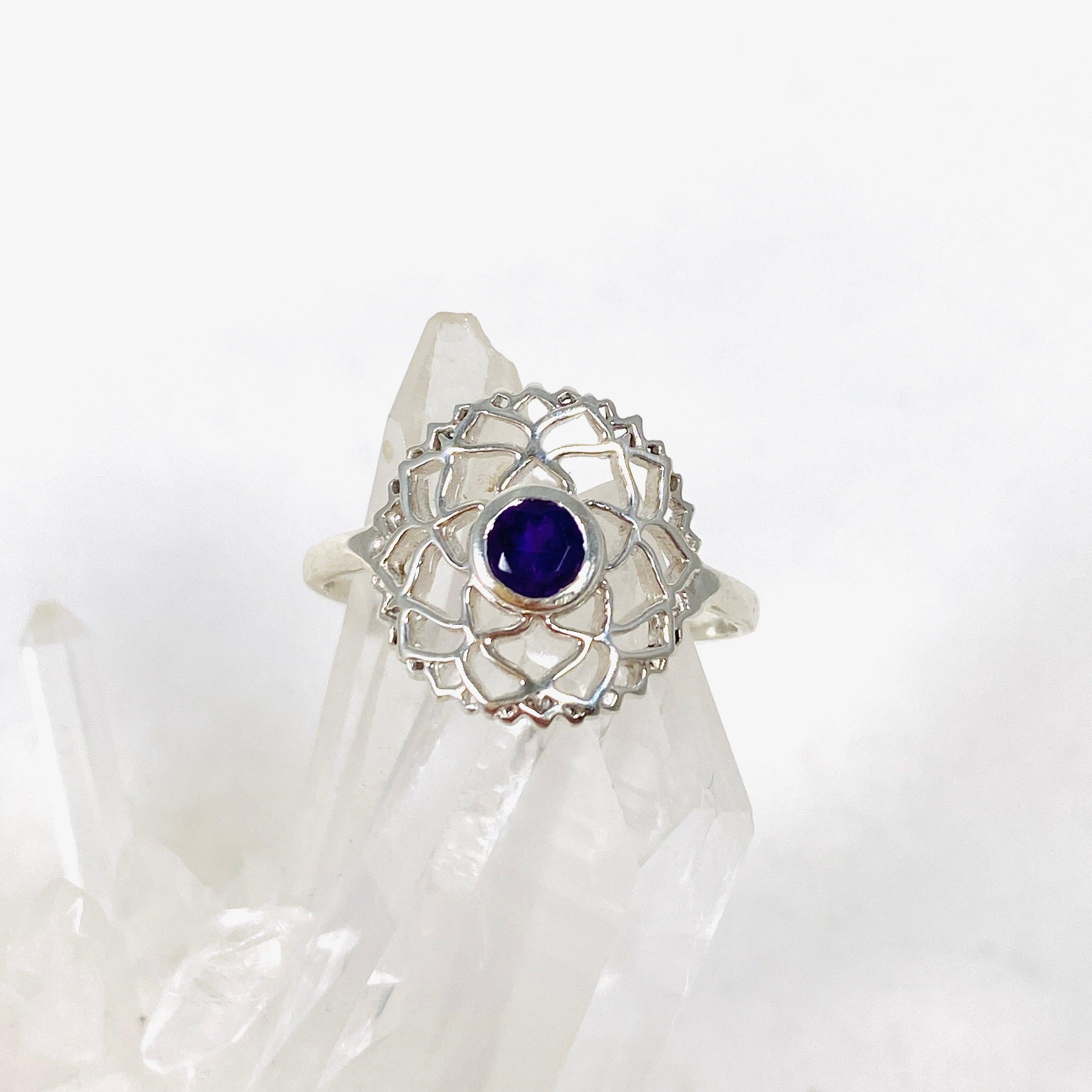 7 Chakra Healing Amethyst Ring for Women - Spiritual Jewelry for Meditation, Yoga & Energy Balance
