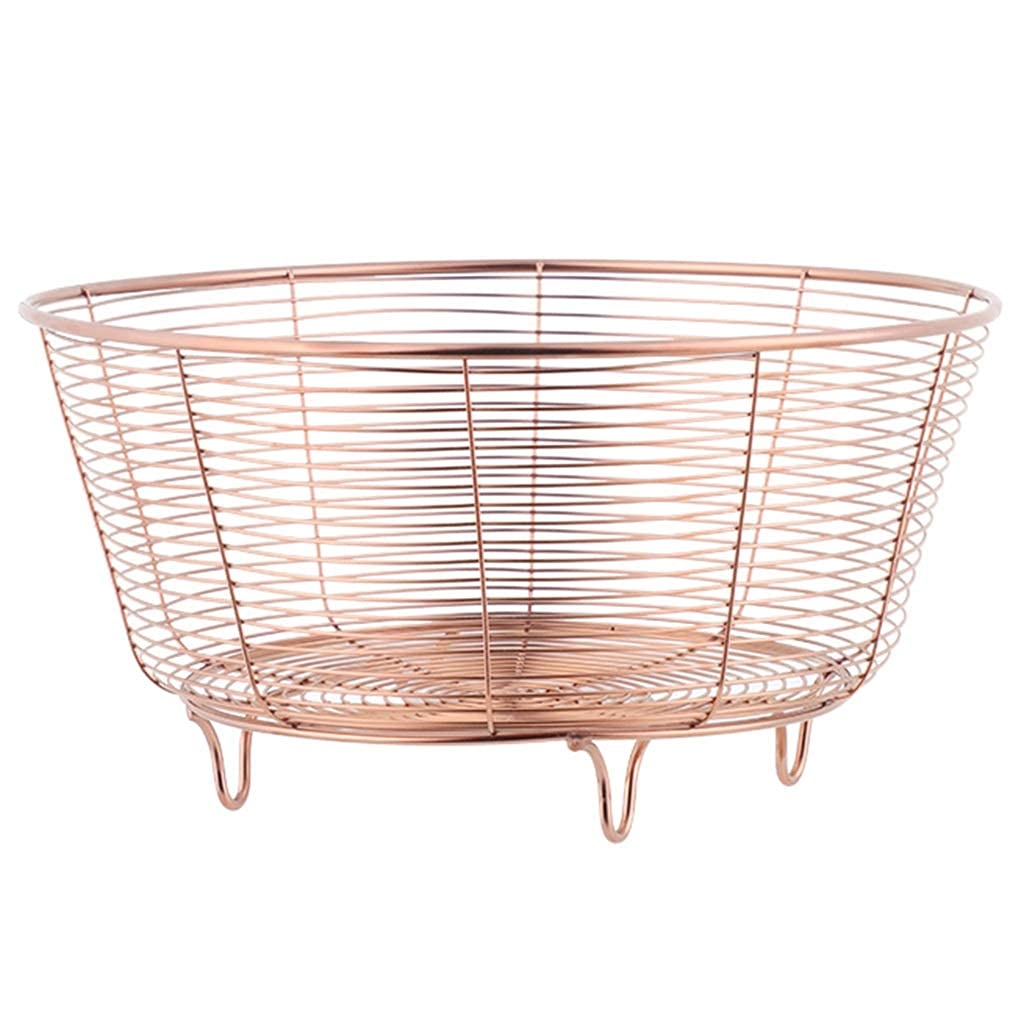 Stainless Steel Wire Fruit Drain Basket - Kitchen Countertop Fruit & Vegetable Holder, Bread & Snack Storage Organizer for Kitchen Counter, Dining Table, Living Room | Perfect for Fresh Produce Display, Party Serving & Home Organization